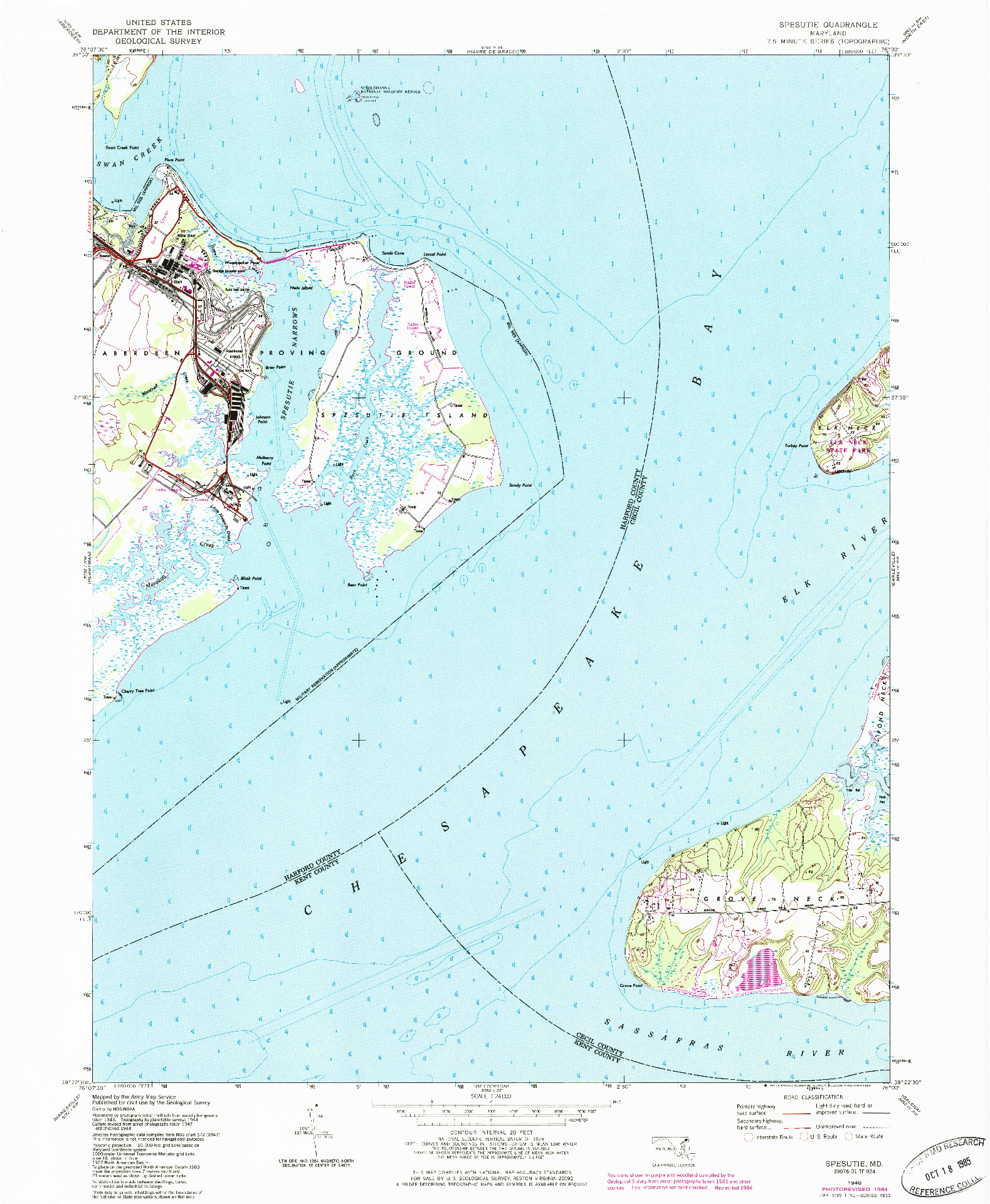 USGS 1:24000-SCALE QUADRANGLE FOR SPESUTIE, MD 1948