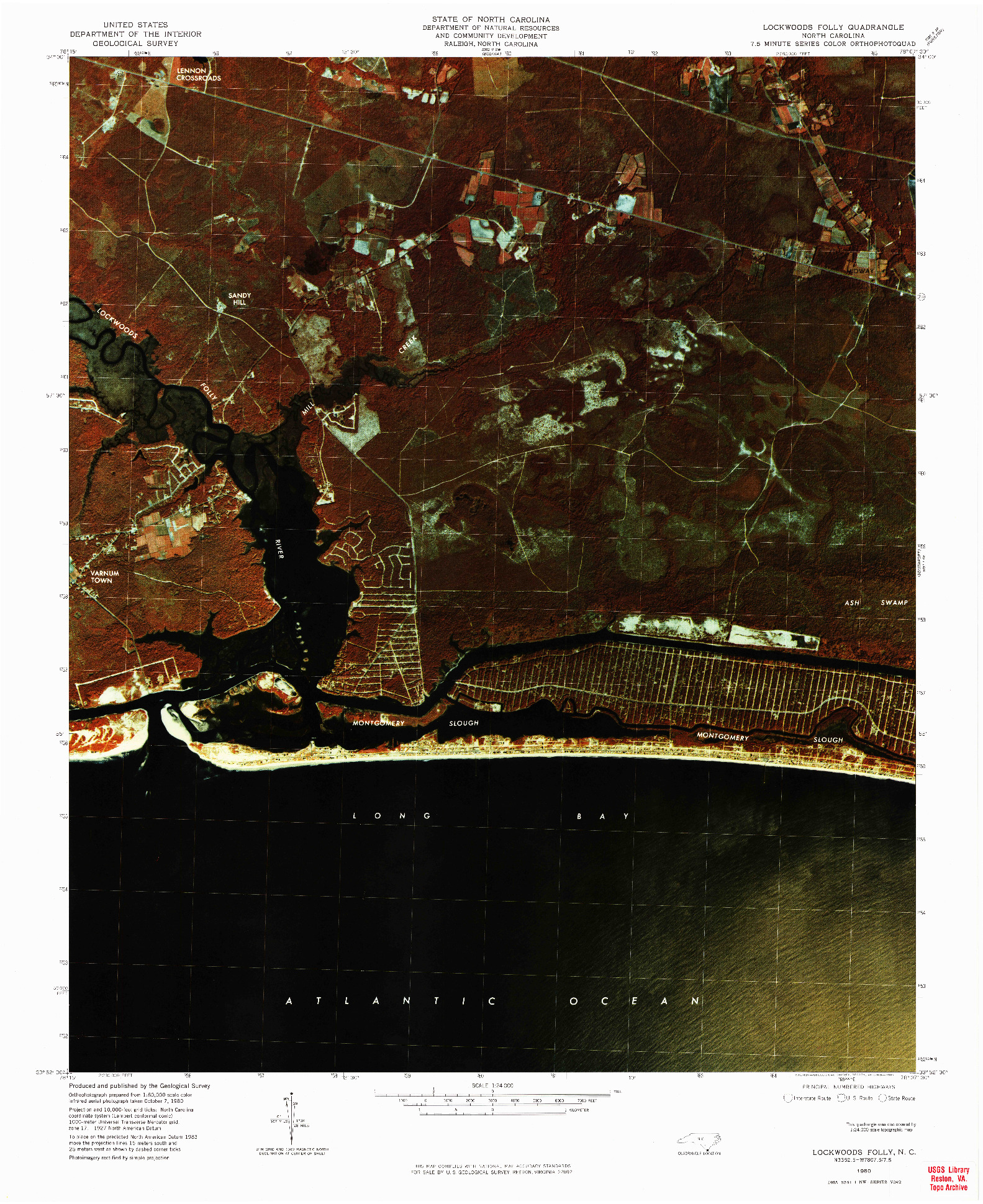 USGS 1:24000-SCALE QUADRANGLE FOR LOCKWOODS FOLLY, NC 1980