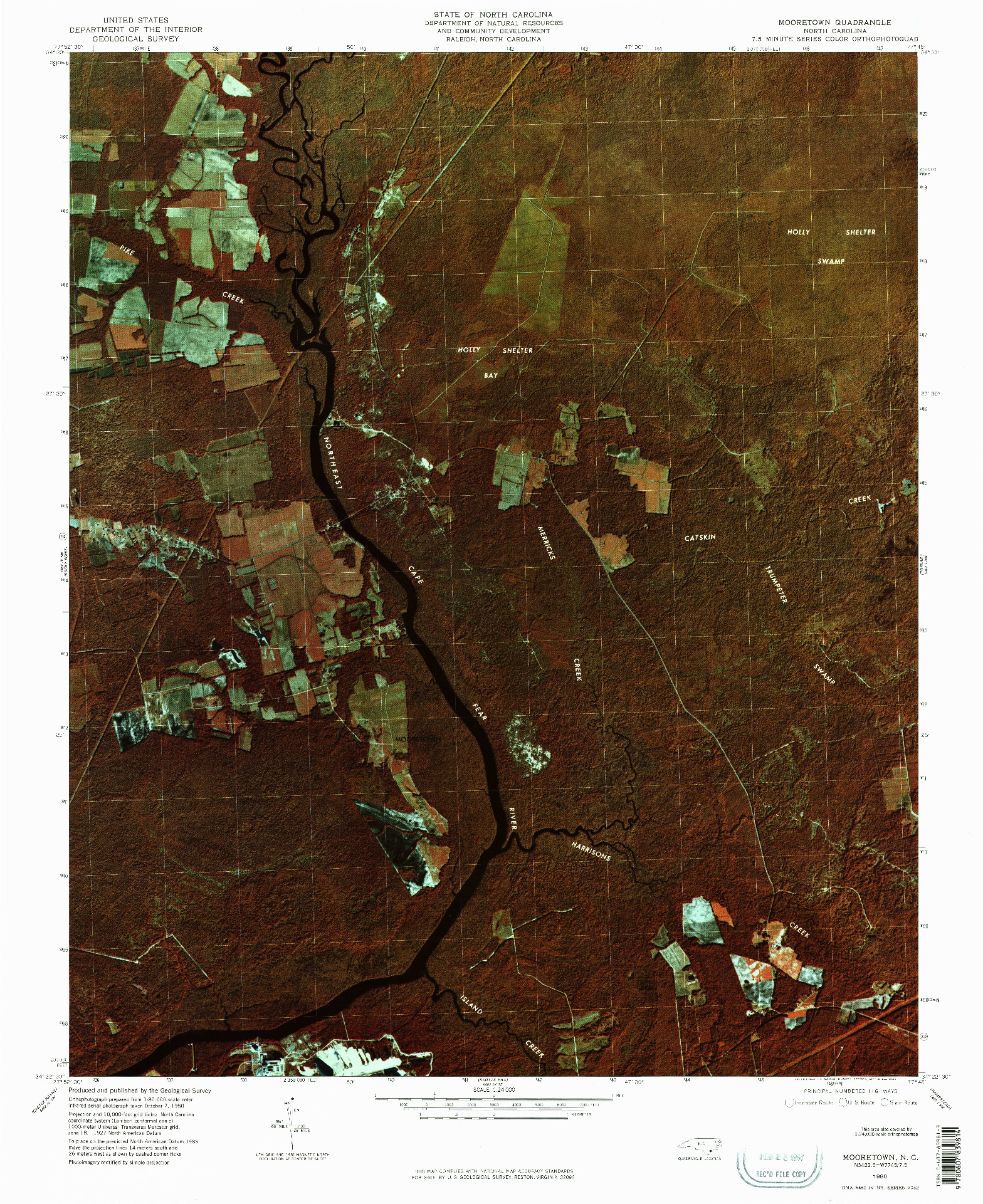 USGS 1:24000-SCALE QUADRANGLE FOR MOORETOWN, NC 1980