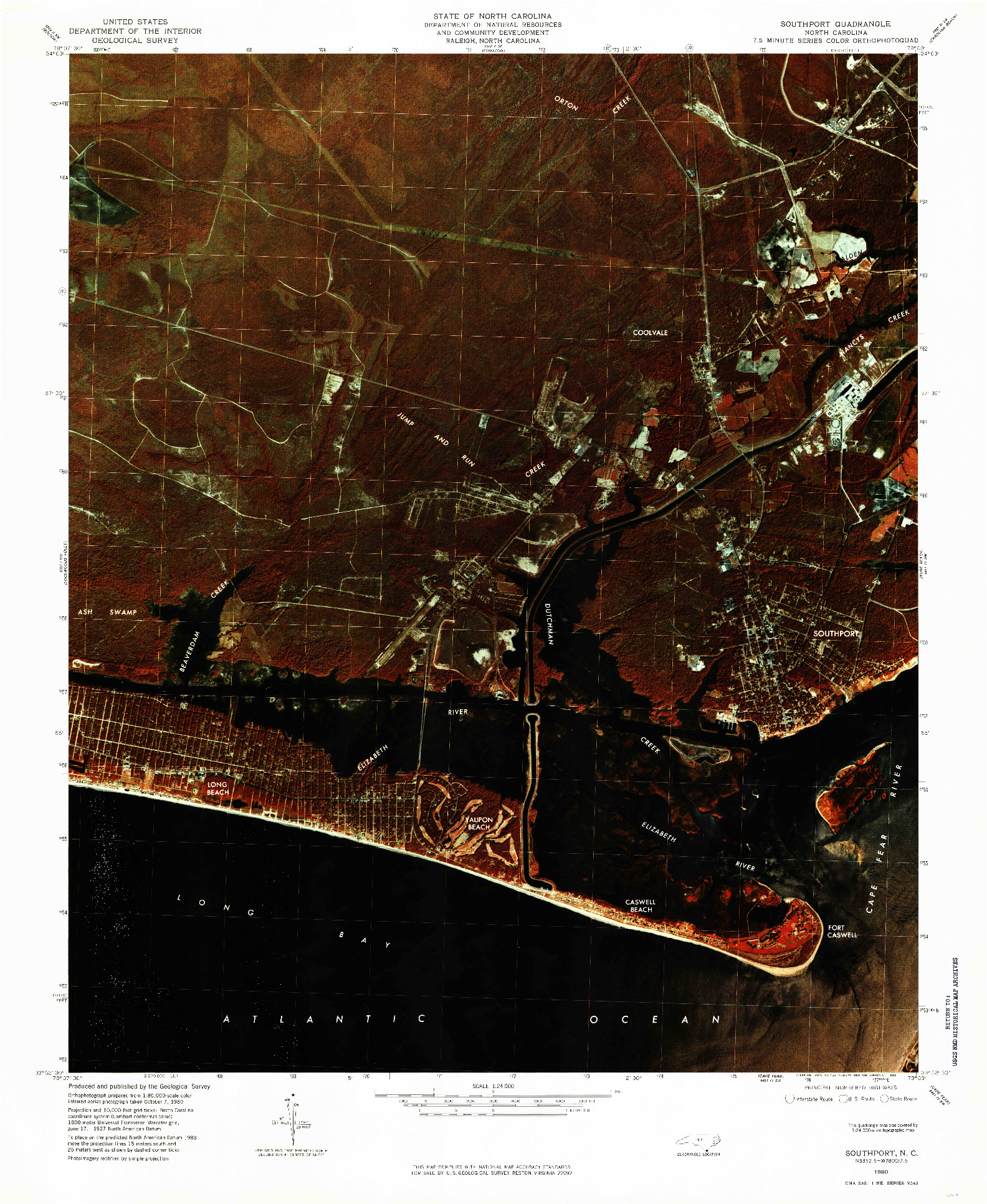 USGS 1:24000-SCALE QUADRANGLE FOR SOUTHPORT, NC 1980