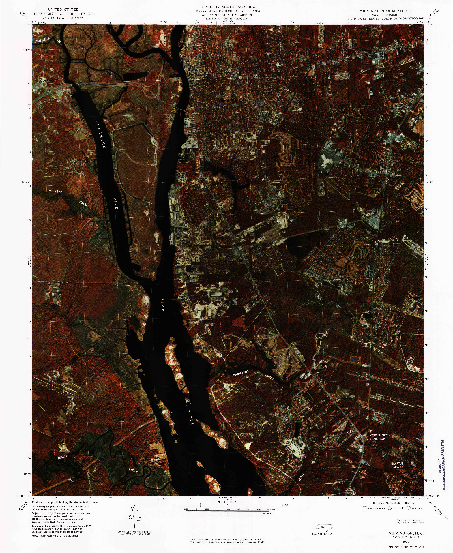 USGS 1:24000-SCALE QUADRANGLE FOR WILMINGTON, NC 1980