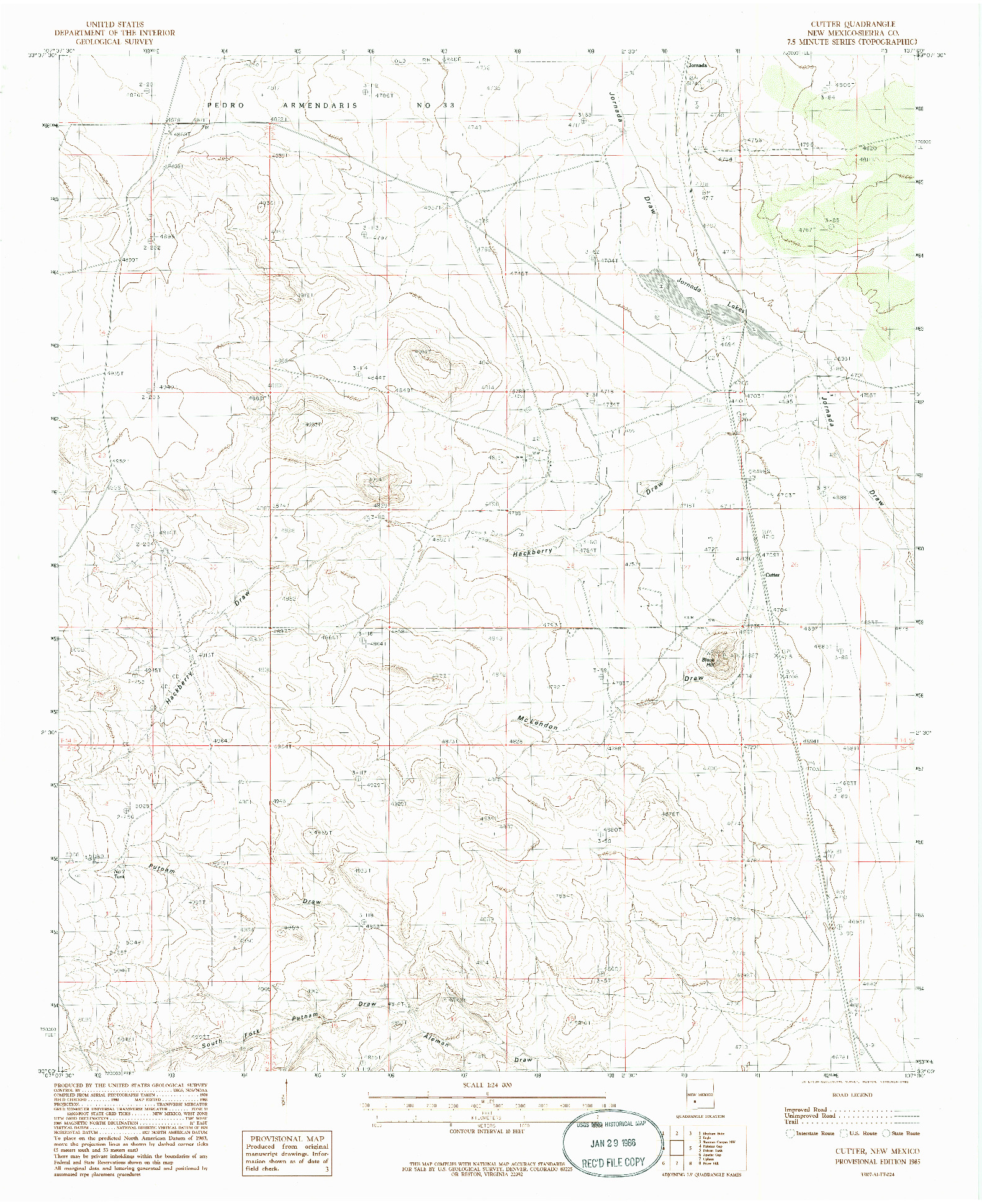 USGS 1:24000-SCALE QUADRANGLE FOR CUTTER, NM 1985