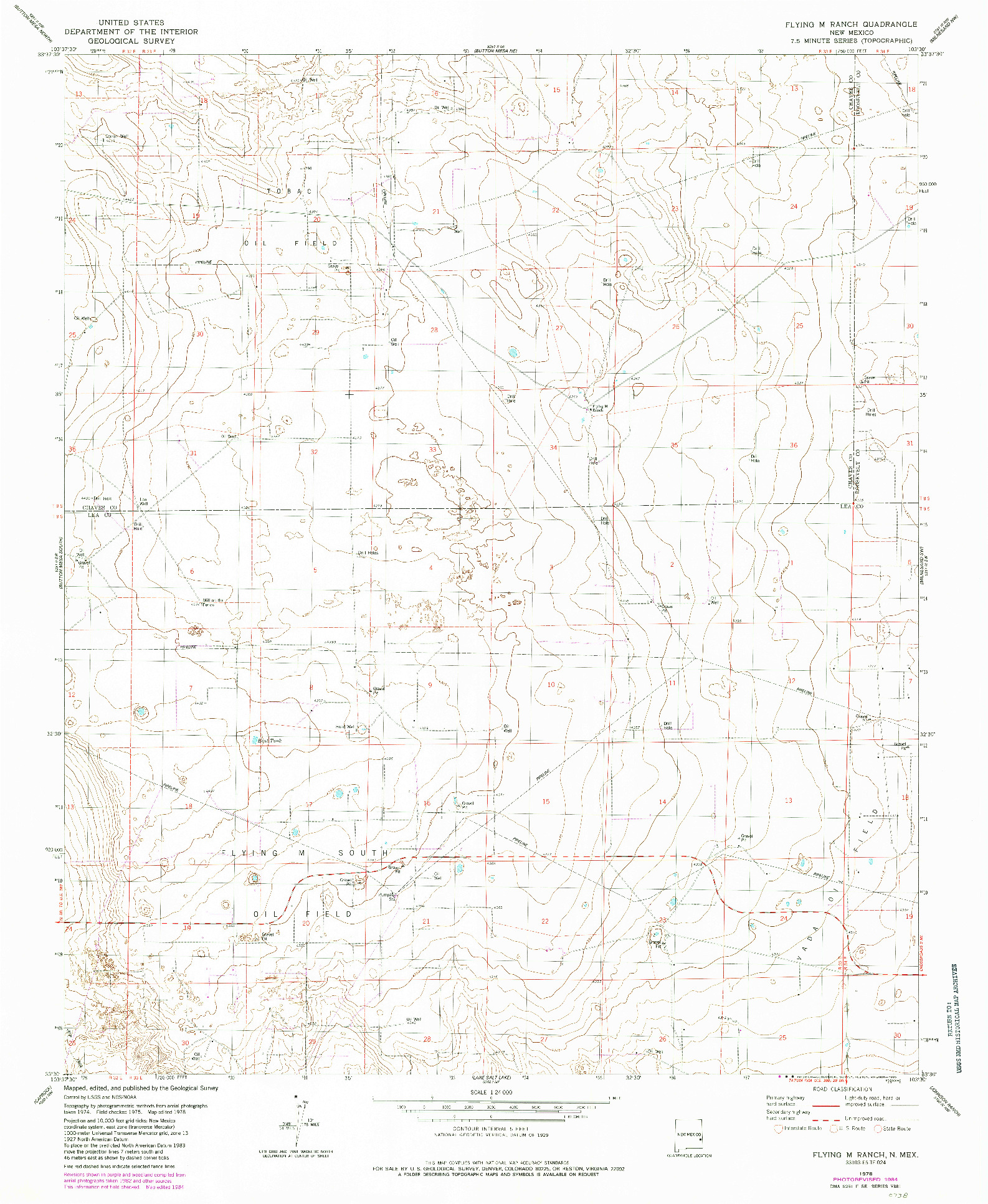 USGS 1:24000-SCALE QUADRANGLE FOR FLYING M RANCH, NM 1978