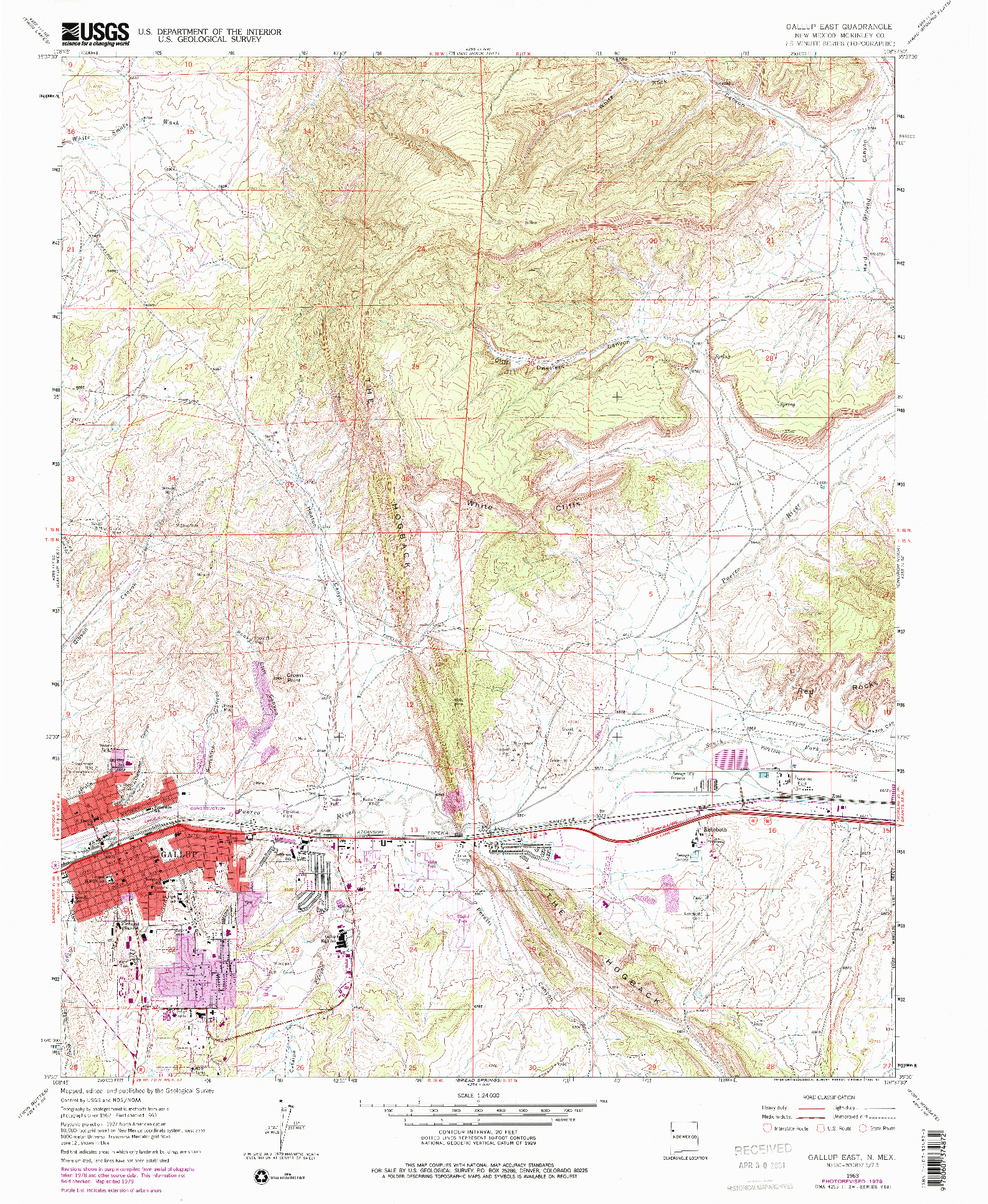 USGS 1:24000-SCALE QUADRANGLE FOR GALLUP EAST, NM 1979