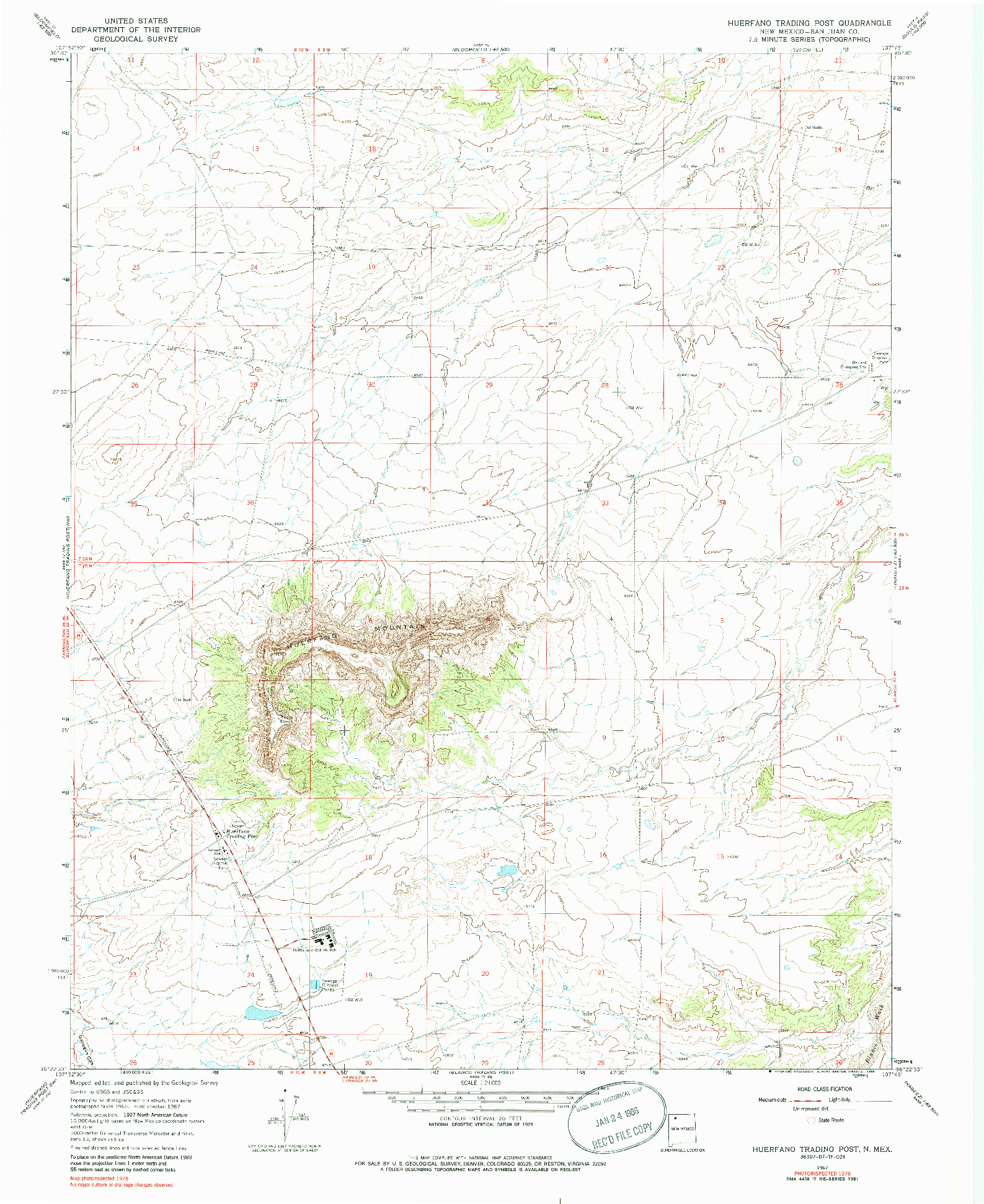 USGS 1:24000-SCALE QUADRANGLE FOR HUERFANO TRADING POST, NM 1967