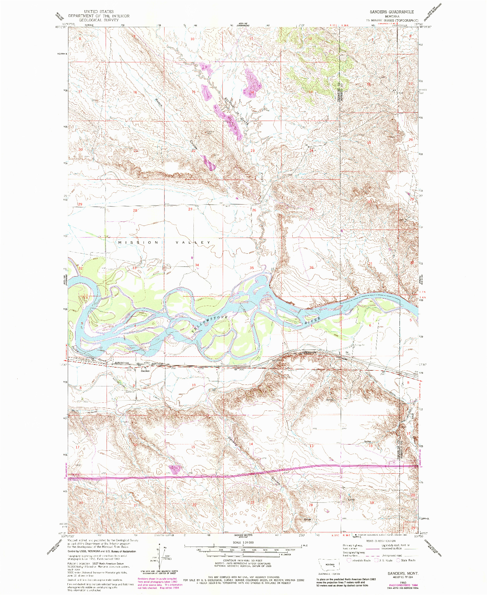 USGS 1:24000-SCALE QUADRANGLE FOR SANDERS, MT 1960