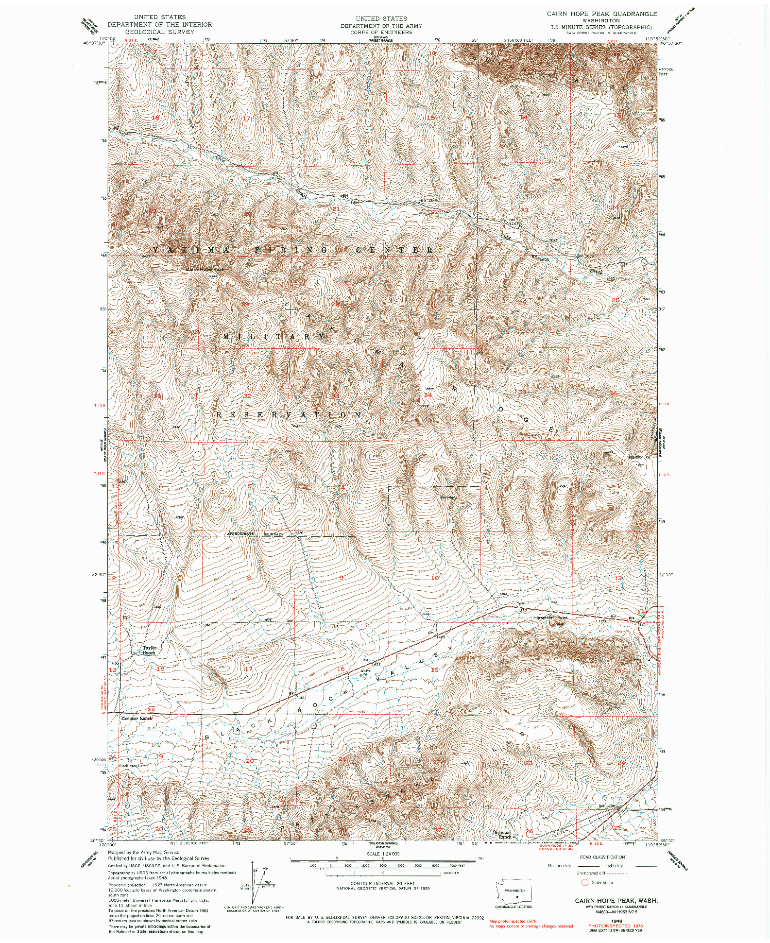 USGS 1:24000-SCALE QUADRANGLE FOR CAIRN HOPE PEAK, WA 1948