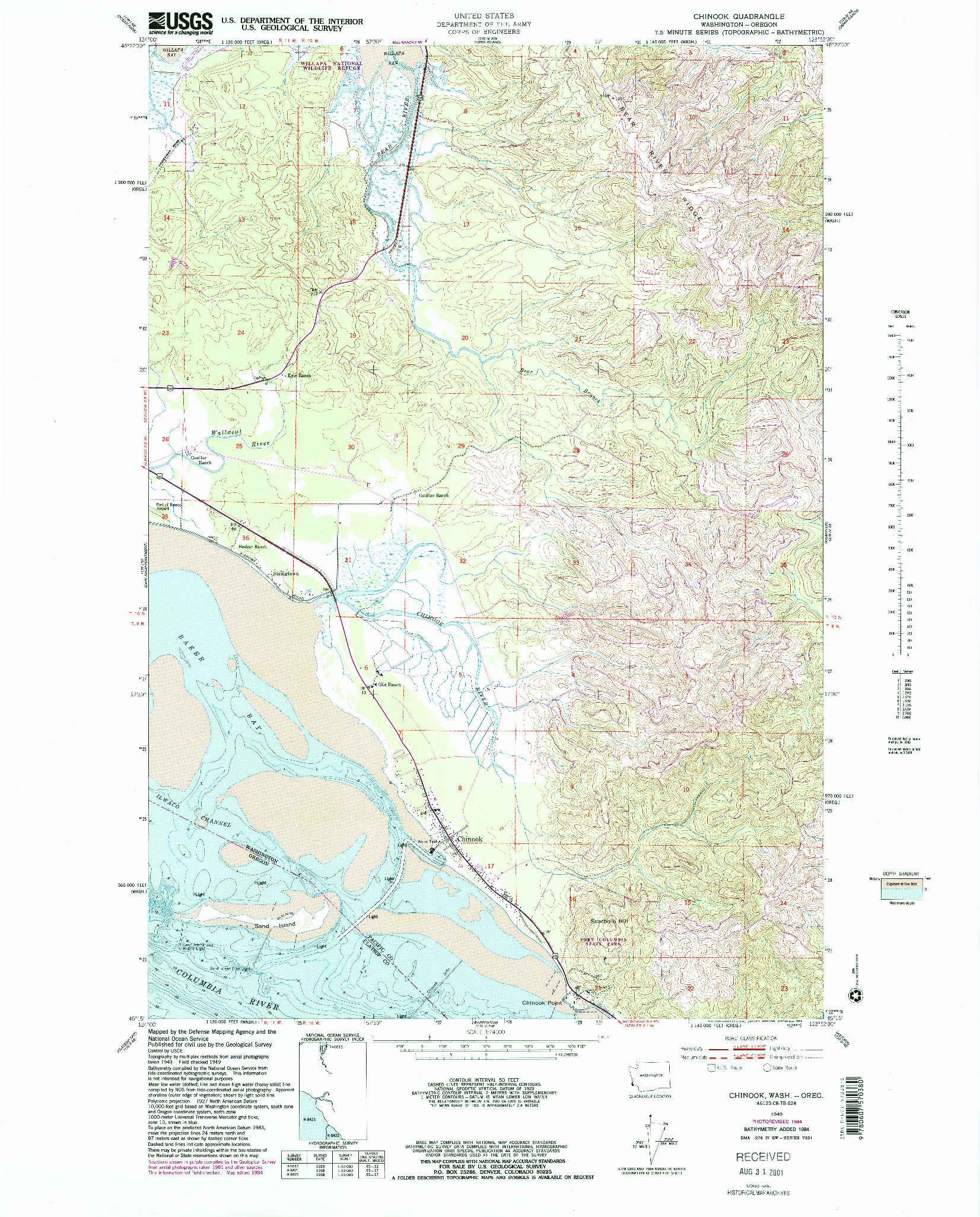 USGS 1:24000-SCALE QUADRANGLE FOR CHINOOK, WA 1949