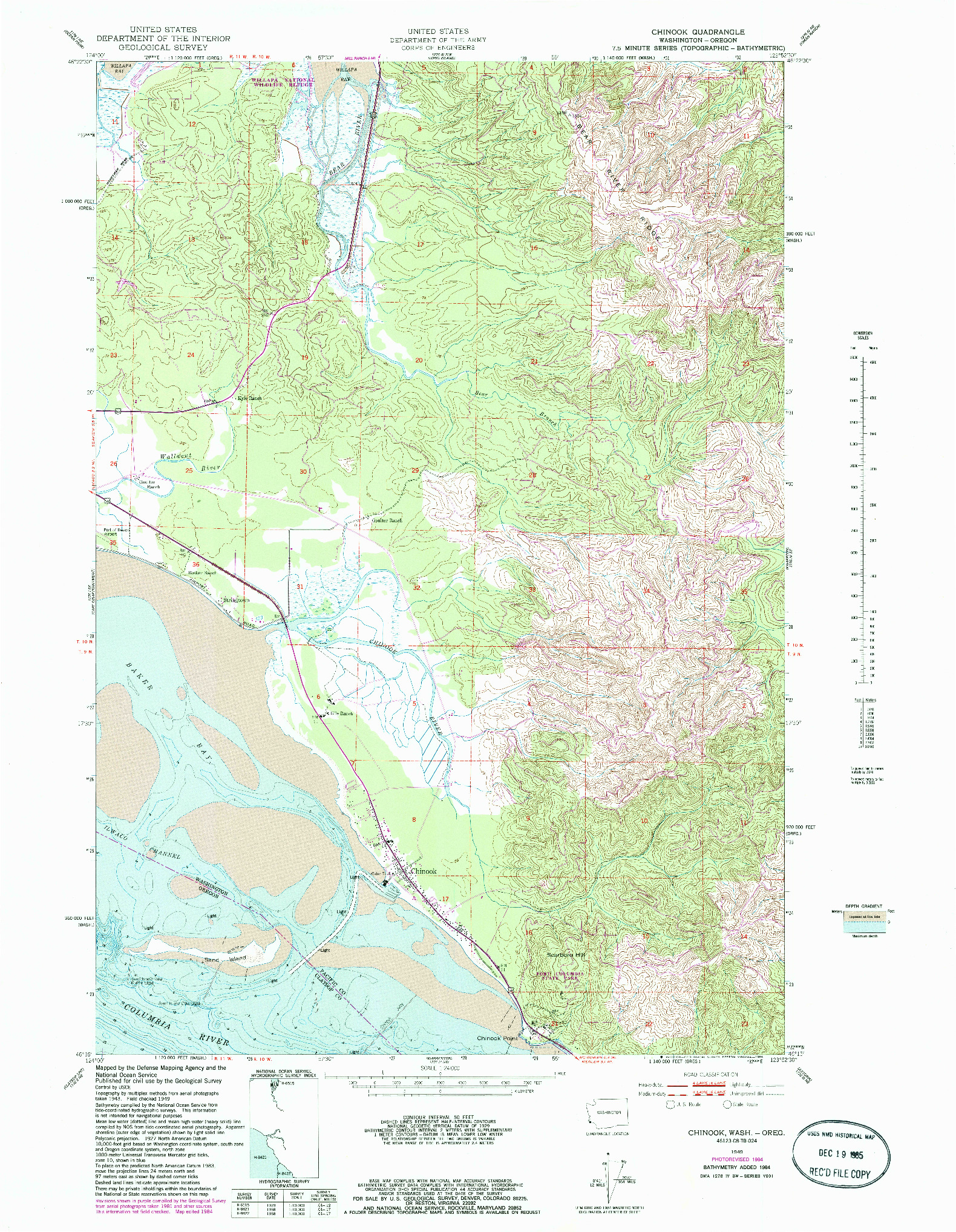 USGS 1:24000-SCALE QUADRANGLE FOR CHINOOK, WA 1984