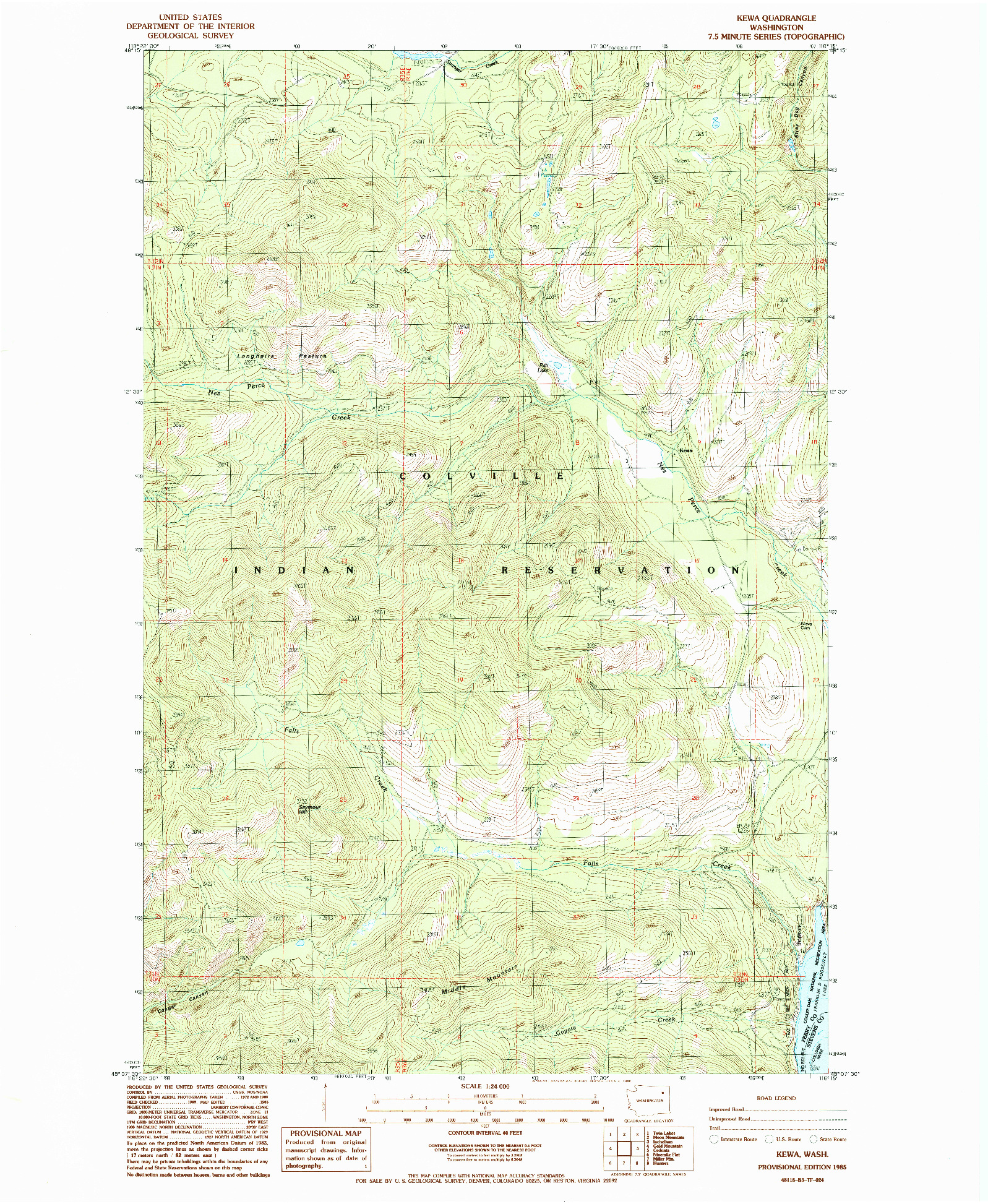 USGS 1:24000-SCALE QUADRANGLE FOR KEWA, WA 1985