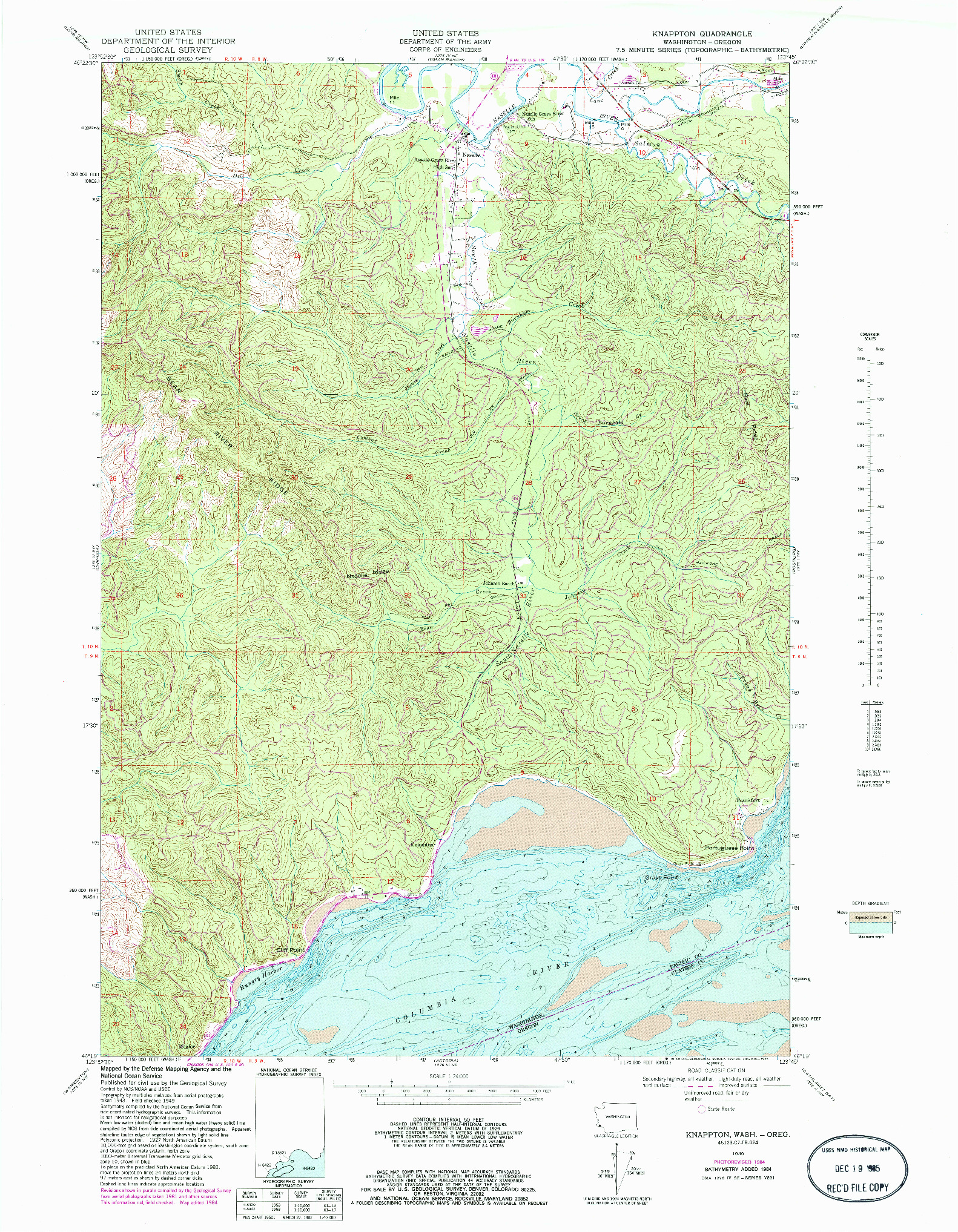 USGS 1:24000-SCALE QUADRANGLE FOR KNAPPTON, WA 1949