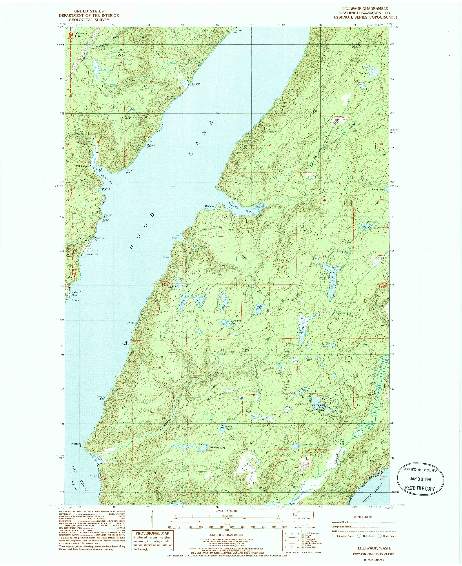 USGS 1:24000-SCALE QUADRANGLE FOR LILLIWAUP, WA 1985