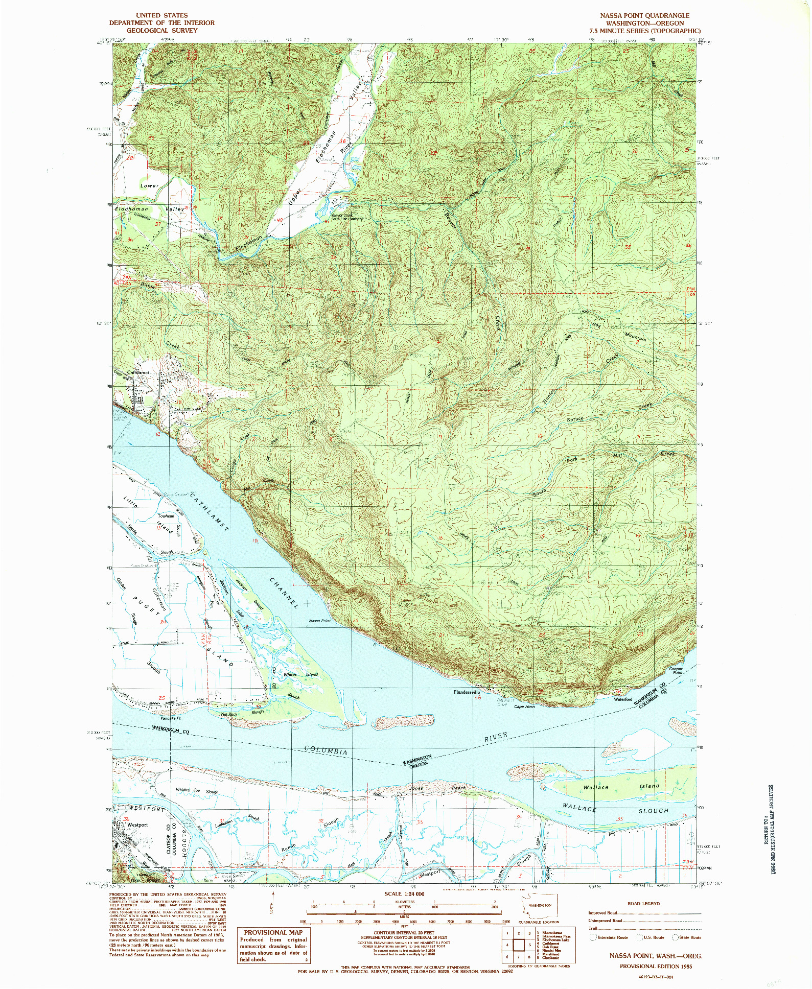 USGS 1:24000-SCALE QUADRANGLE FOR NASSA POINT, WA 1985