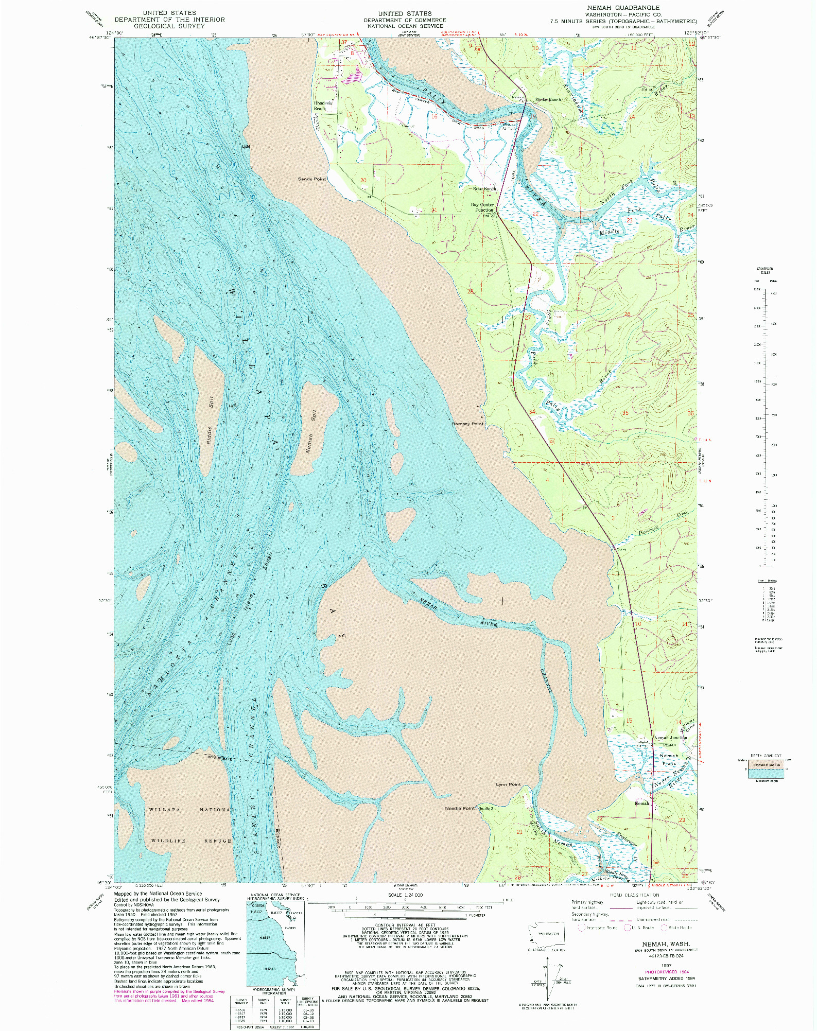 USGS 1:24000-SCALE QUADRANGLE FOR NEMAH, WA 1957