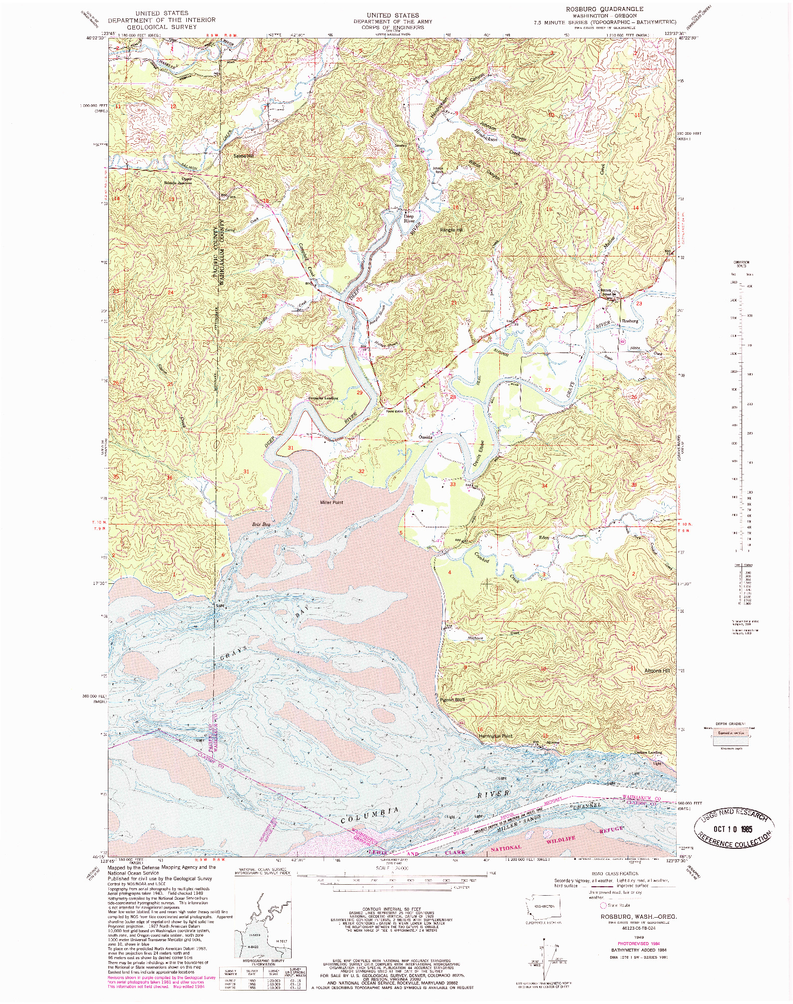 USGS 1:24000-SCALE QUADRANGLE FOR ROSBURG, WA 1949