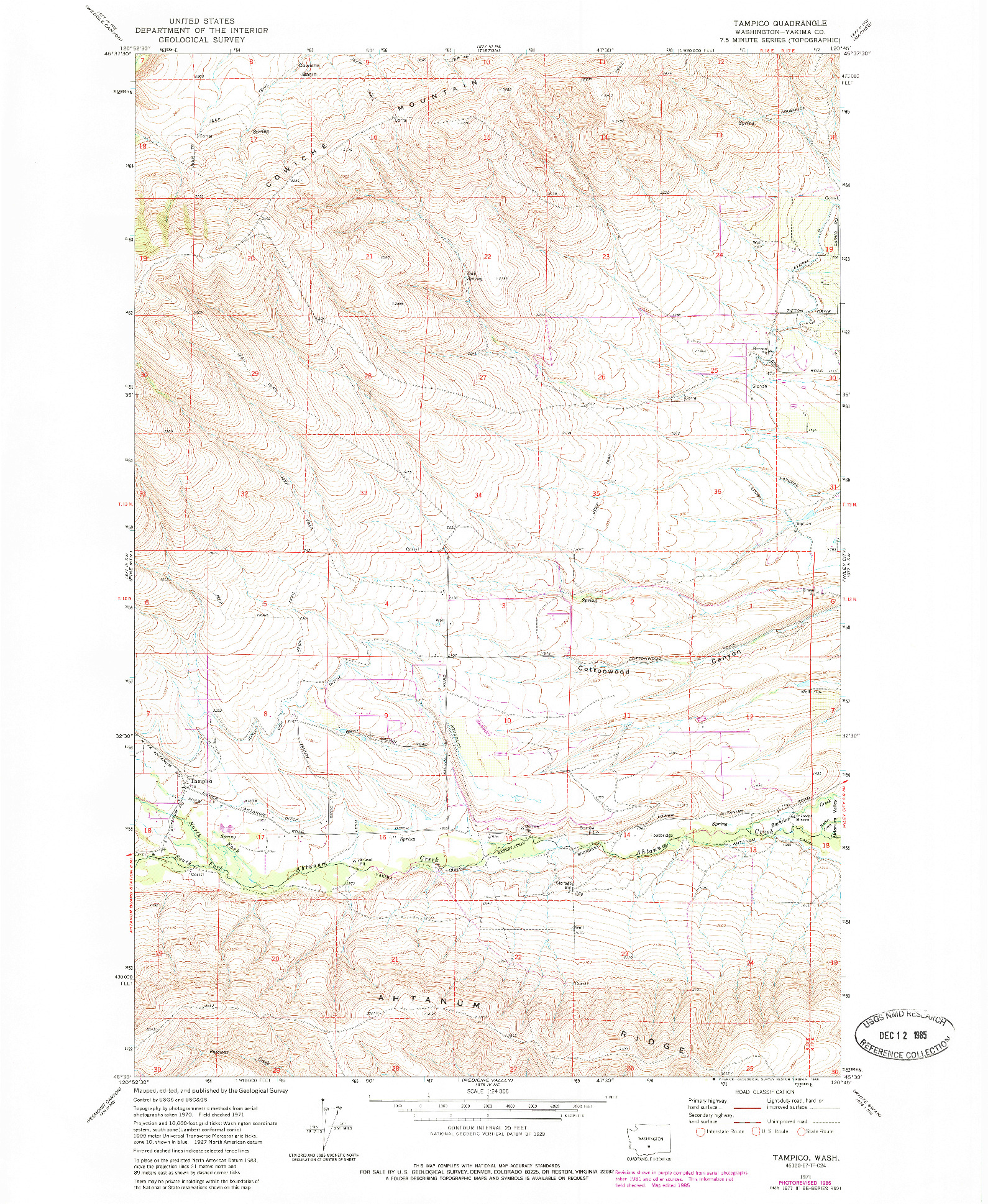 USGS 1:24000-SCALE QUADRANGLE FOR TAMPICO, WA 1971