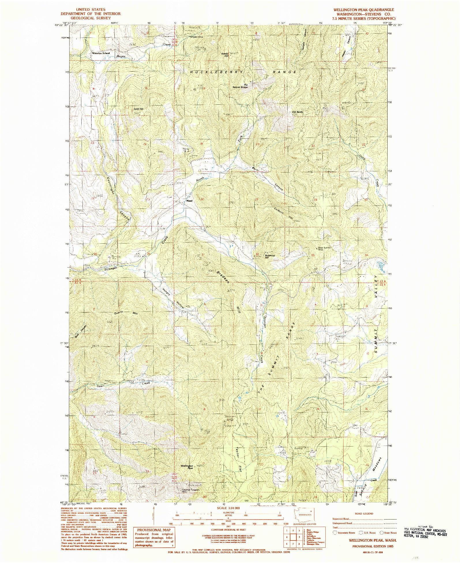 USGS 1:24000-SCALE QUADRANGLE FOR WELLINGTON PEAK, WA 1985