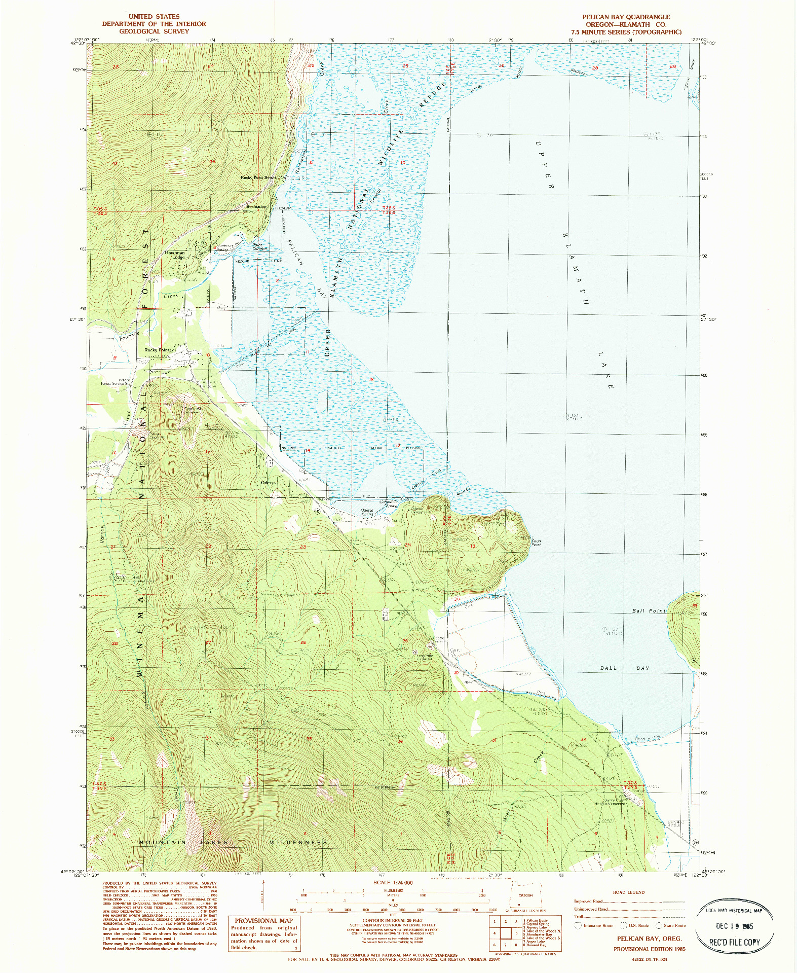 USGS 1:24000-SCALE QUADRANGLE FOR PELICAN BAY, OR 1985