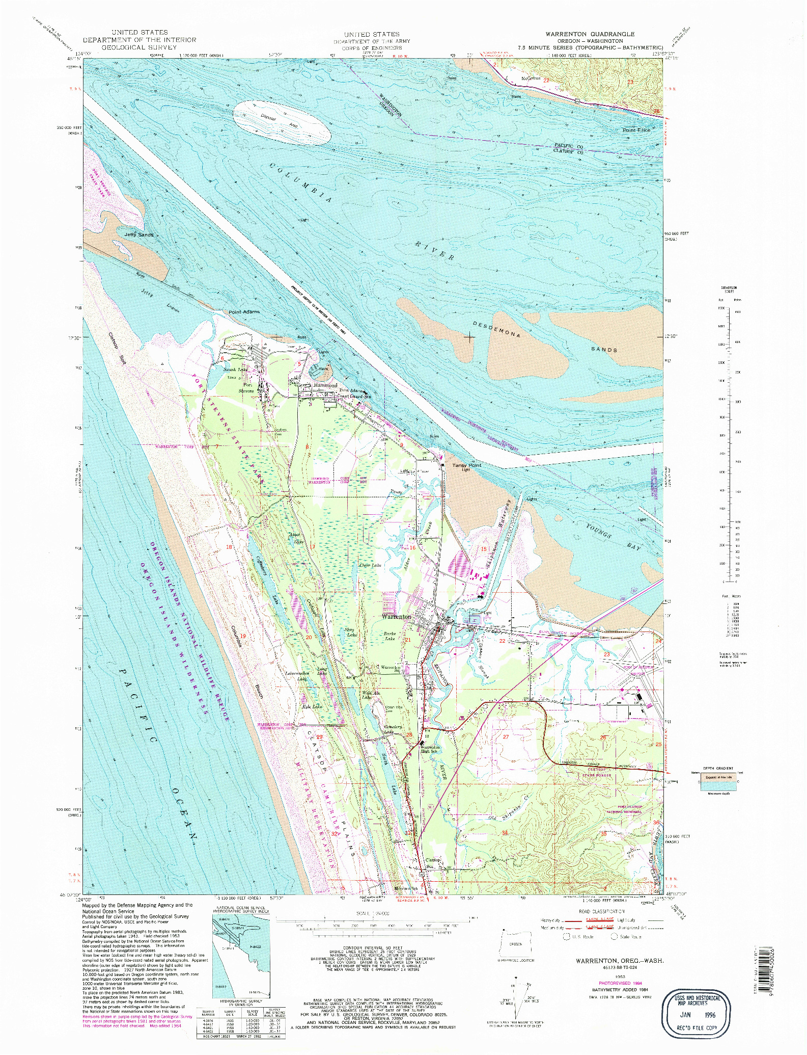 USGS 1:24000-SCALE QUADRANGLE FOR WARRENTON, OR 1953