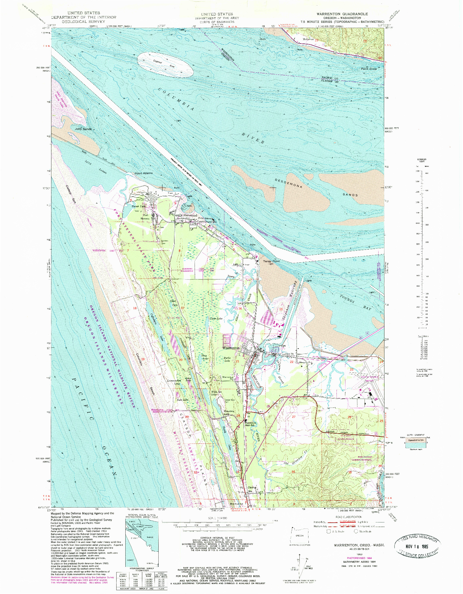 USGS 1:24000-SCALE QUADRANGLE FOR WARRENTON, OR 1953