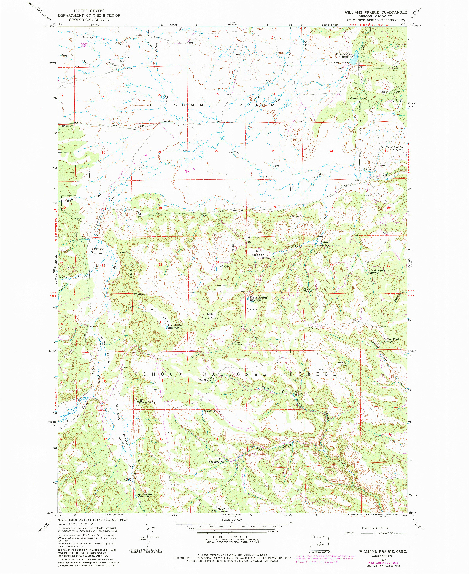 USGS 1:24000-SCALE QUADRANGLE FOR WILLIAMS PRAIRIE, OR 1965