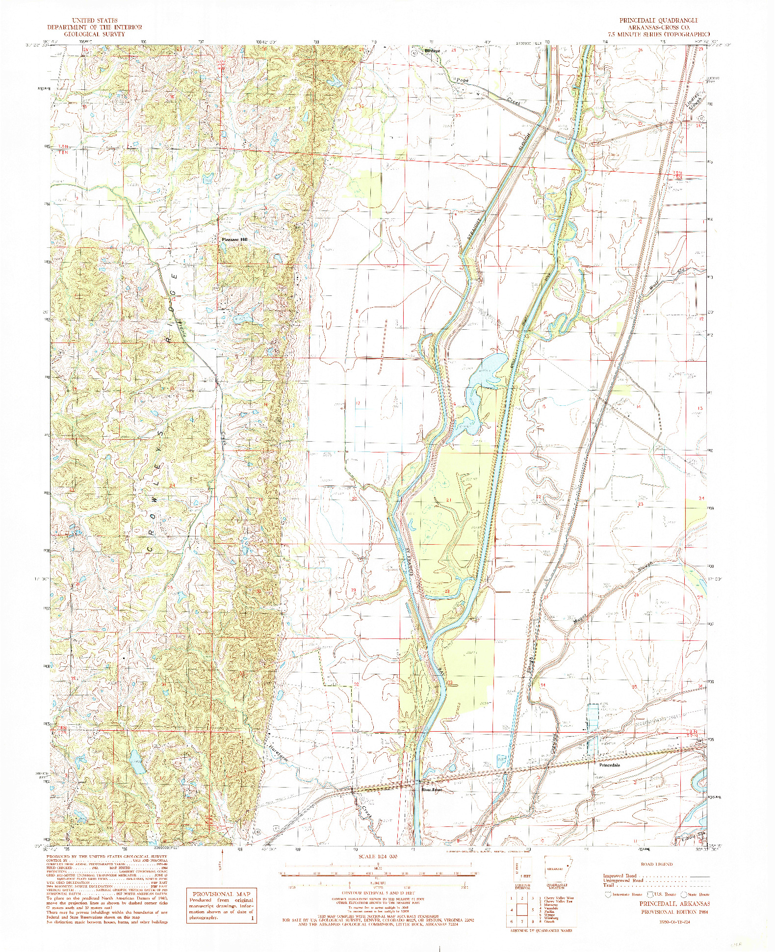 USGS 1:24000-SCALE QUADRANGLE FOR PRINCEDALE, AR 1984