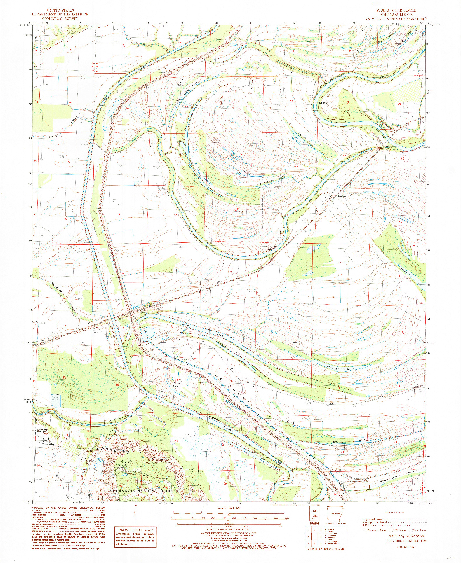 USGS 1:24000-SCALE QUADRANGLE FOR SOUDAN, AR 1984