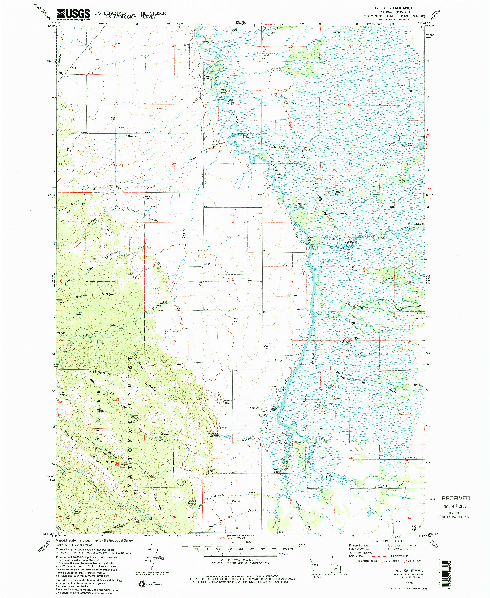 USGS 1:24000-SCALE QUADRANGLE FOR BATES, ID 1979