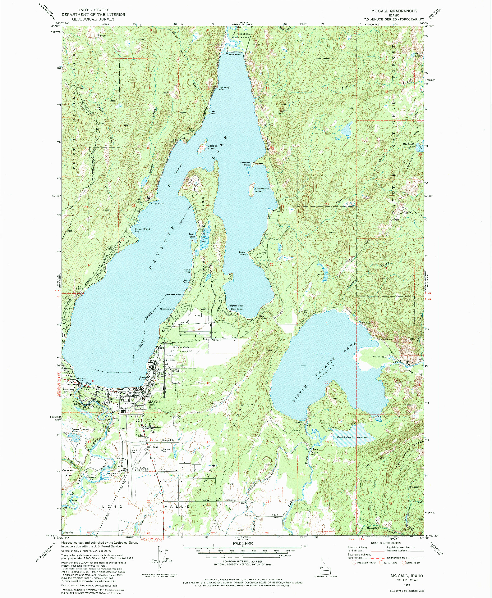 USGS 1:24000-SCALE QUADRANGLE FOR MC CALL, ID 1973