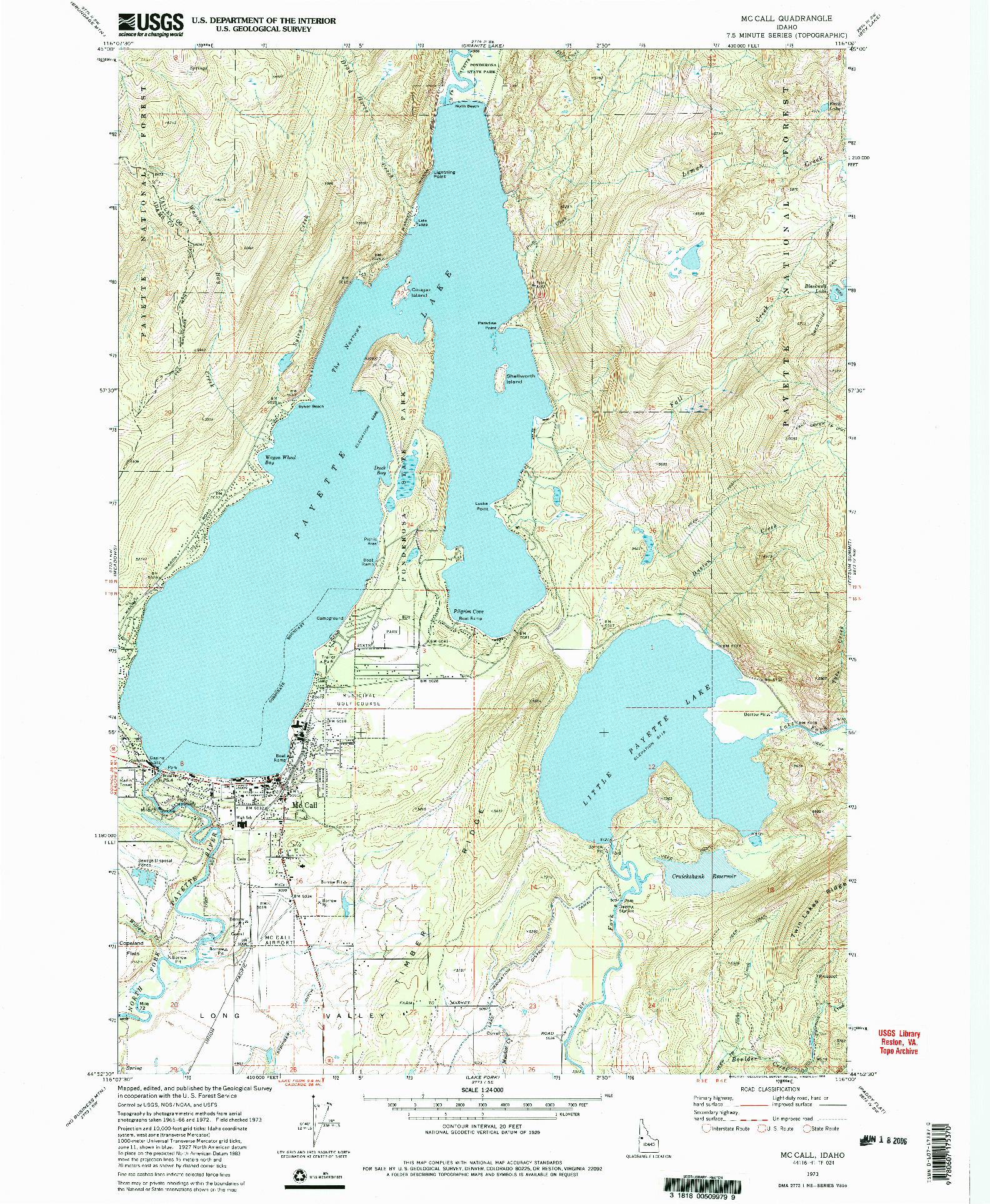 USGS 1:24000-SCALE QUADRANGLE FOR MC CALL, ID 1973