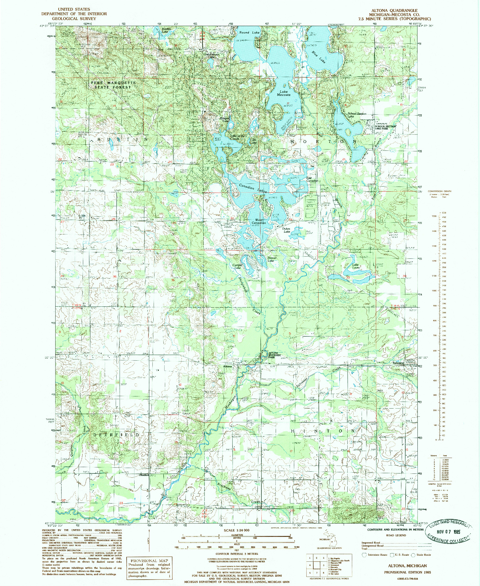 USGS 1:24000-SCALE QUADRANGLE FOR ALTONA, MI 1985