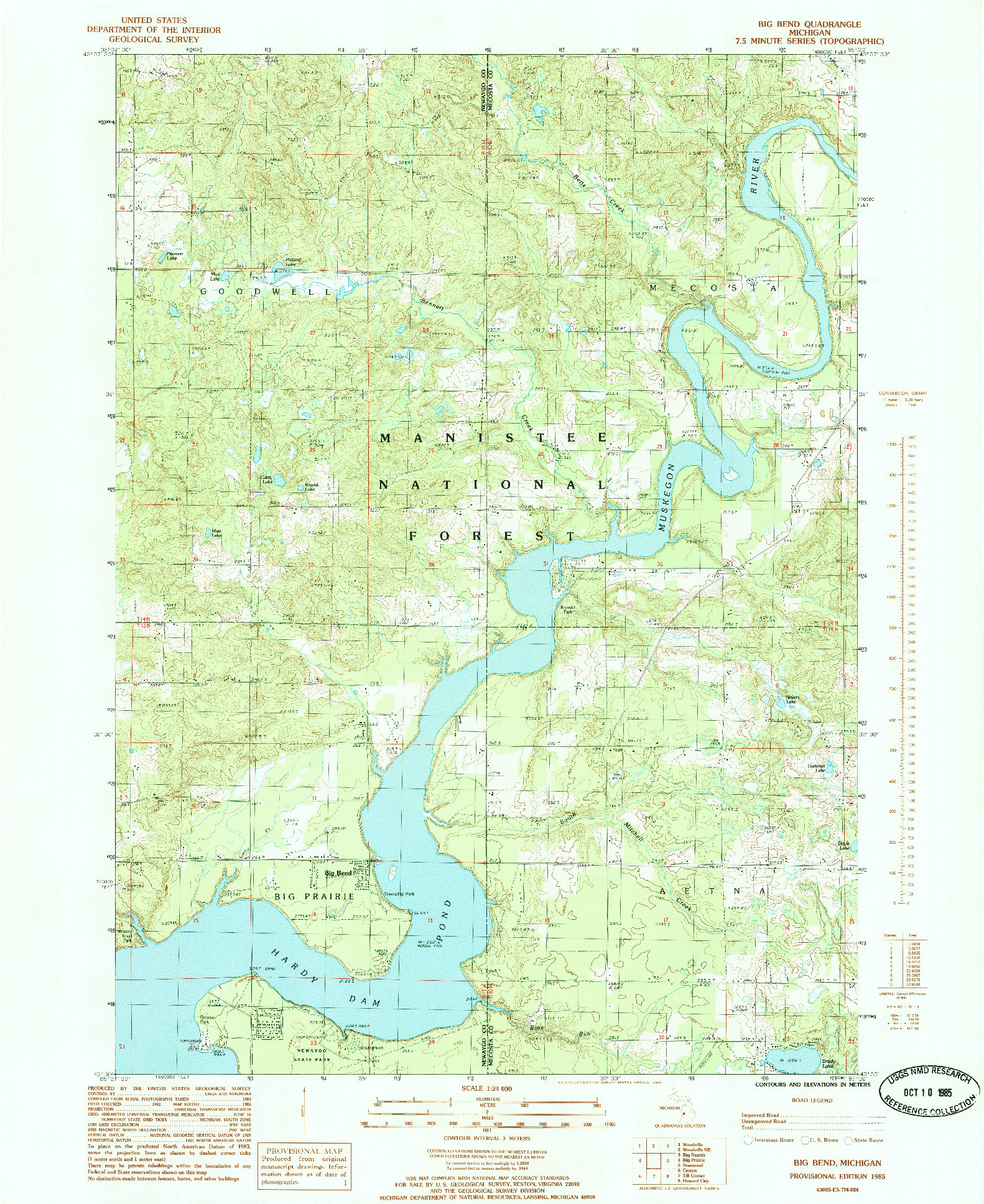 USGS 1:24000-SCALE QUADRANGLE FOR BIG BEND, MI 1985