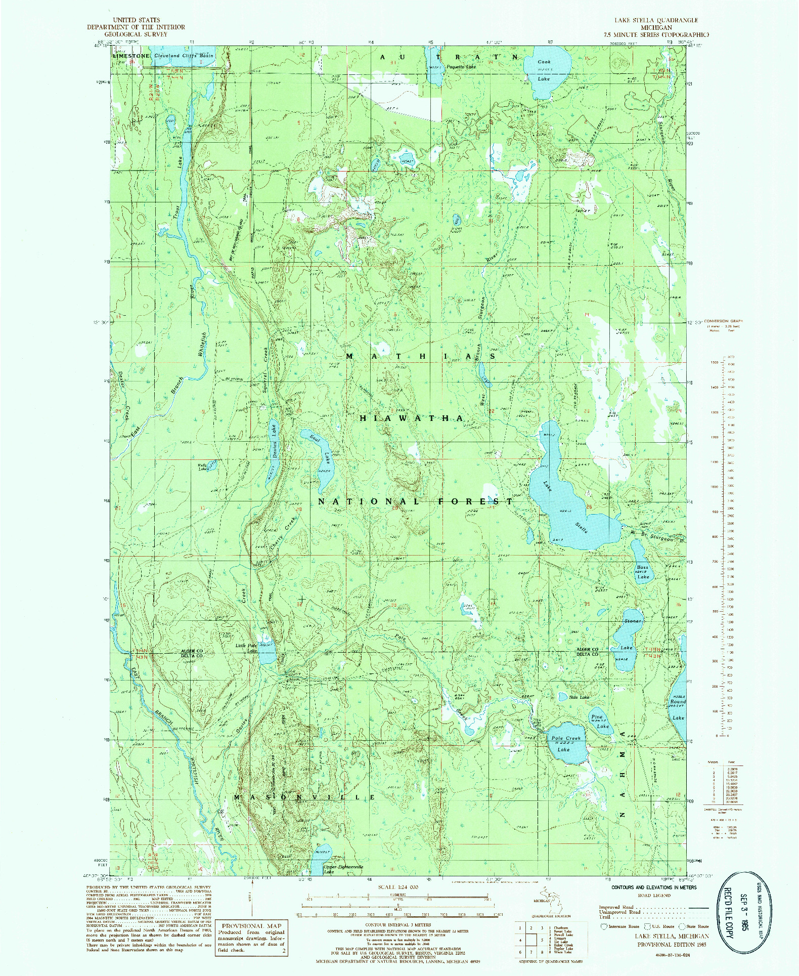 USGS 1:24000-SCALE QUADRANGLE FOR LAKE STELLA, MI 1985