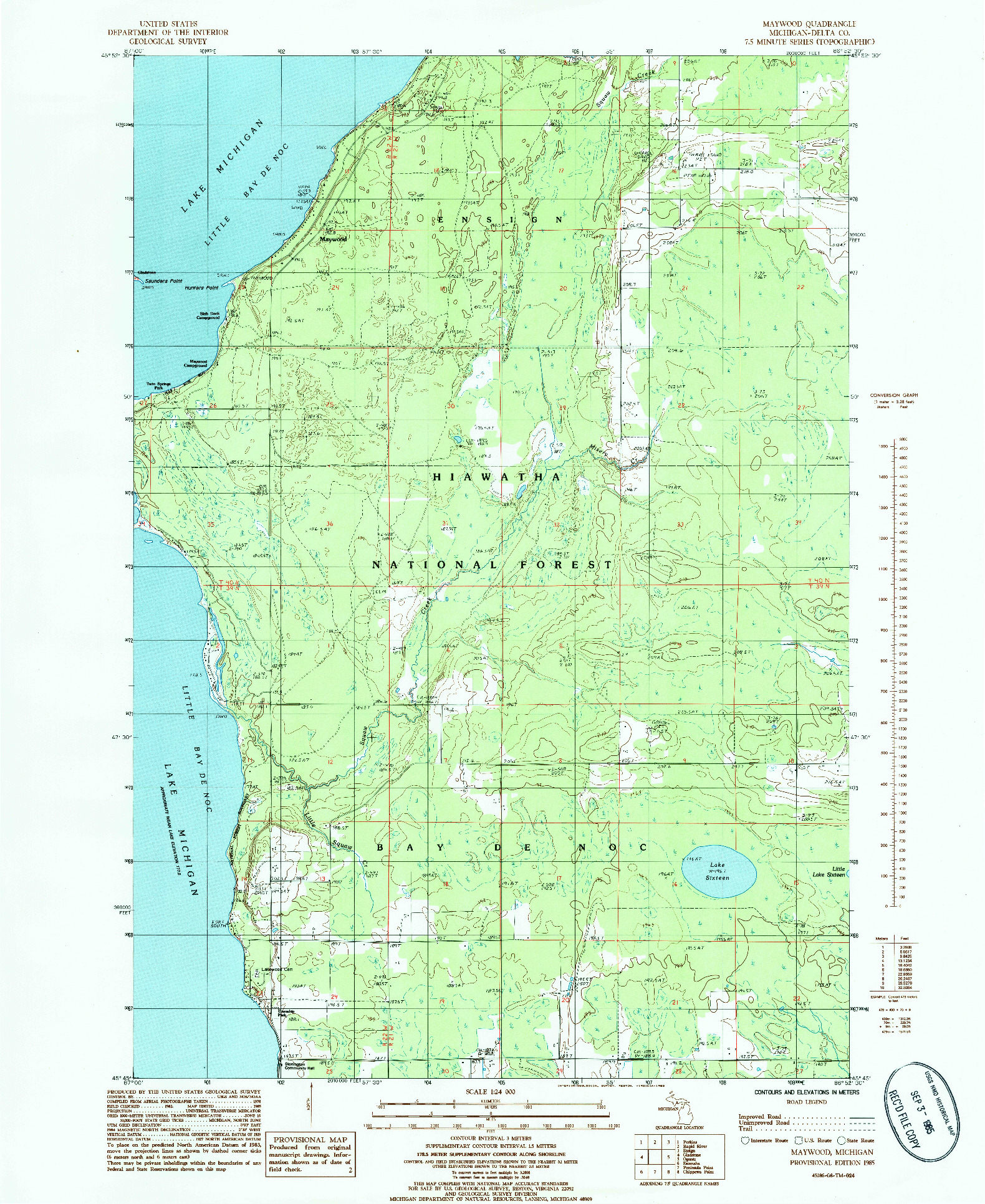 USGS 1:24000-SCALE QUADRANGLE FOR MAYWOOD, MI 1985