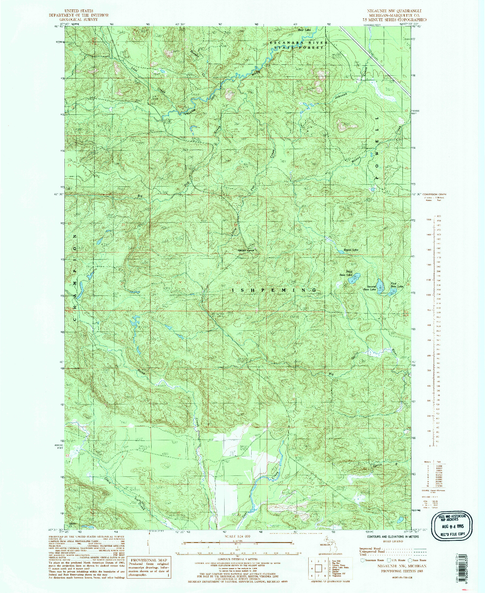 USGS 1:24000-SCALE QUADRANGLE FOR NEGAUNEE NW, MI 1985