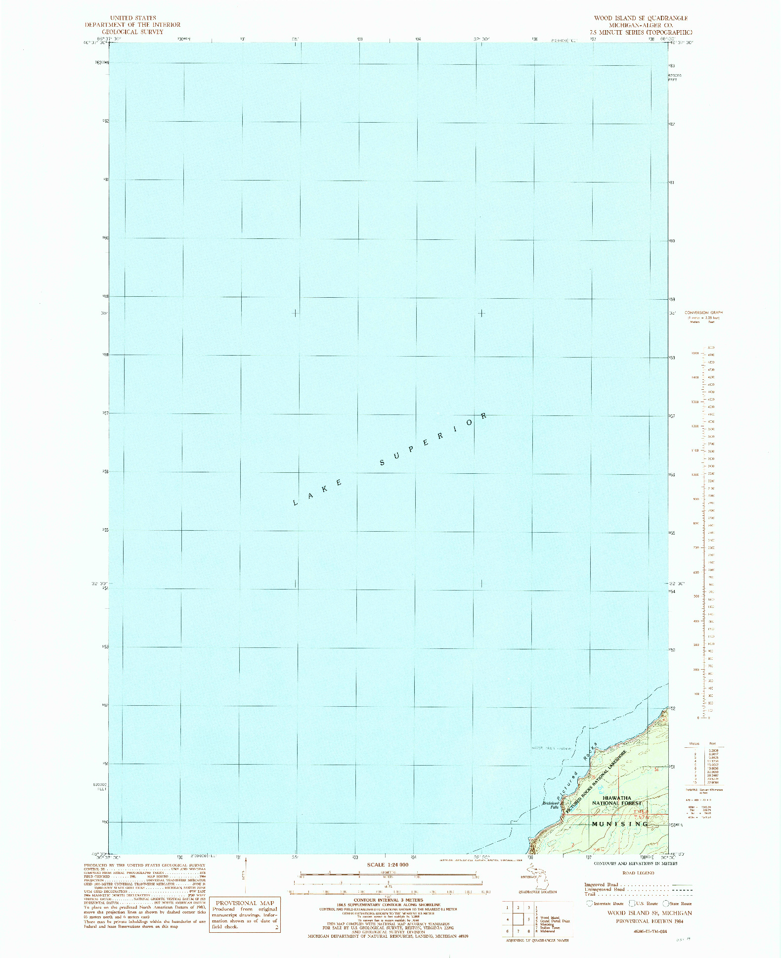 USGS 1:24000-SCALE QUADRANGLE FOR WOOD ISLAND SE, MI 1984