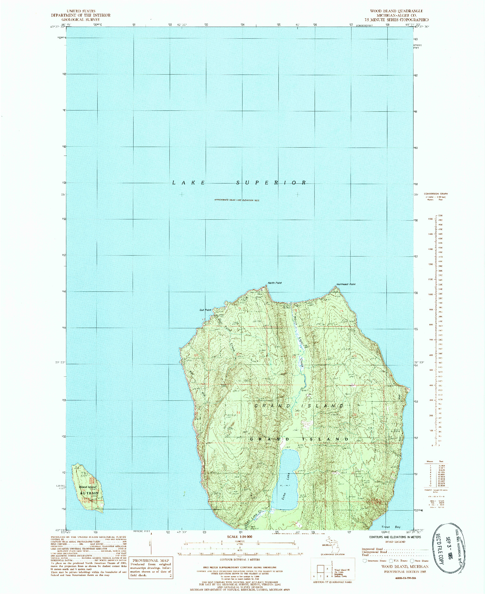 USGS 1:24000-SCALE QUADRANGLE FOR WOOD ISLAND, MI 1985