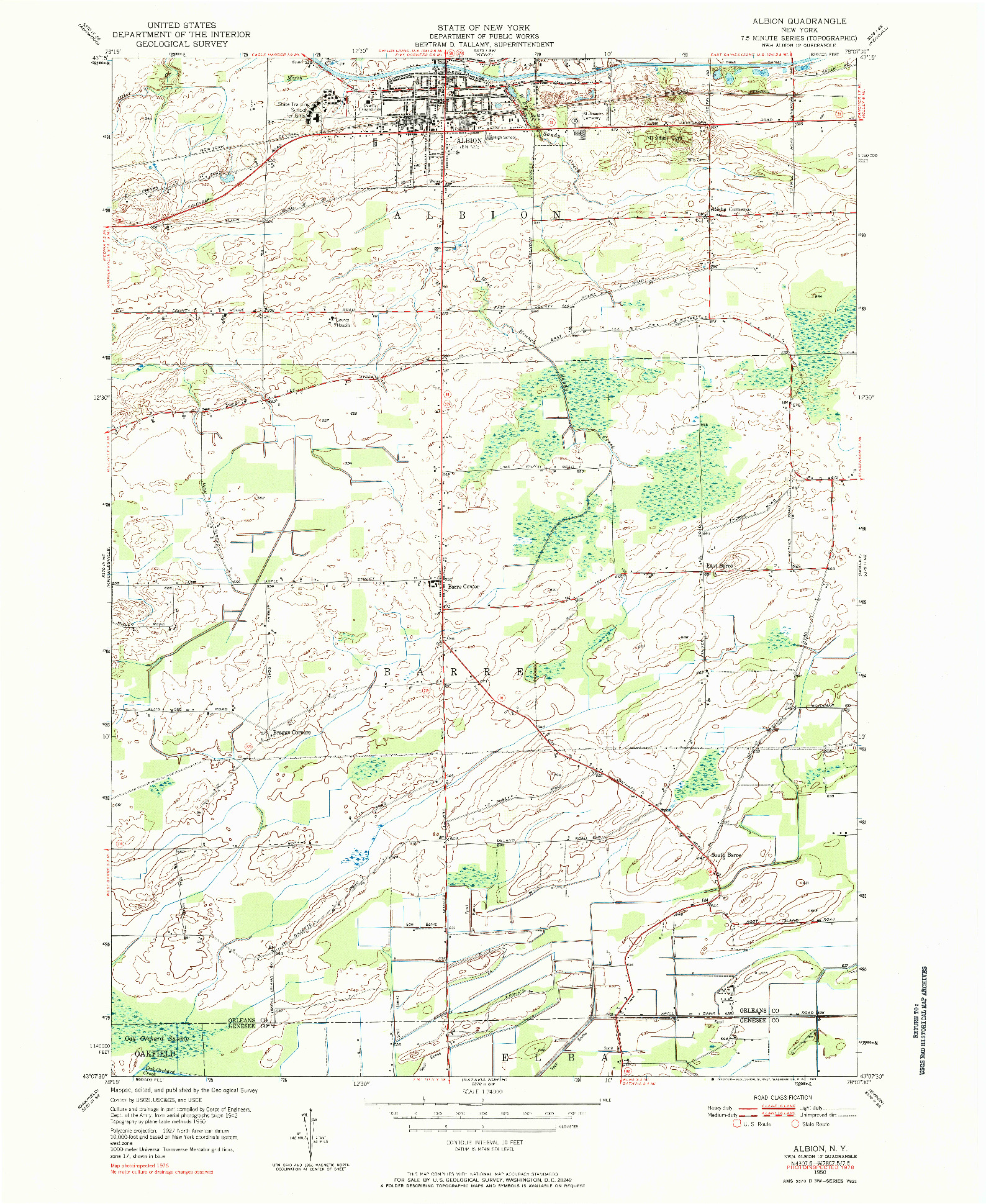 USGS 1:24000-SCALE QUADRANGLE FOR ALBION, NY 1950