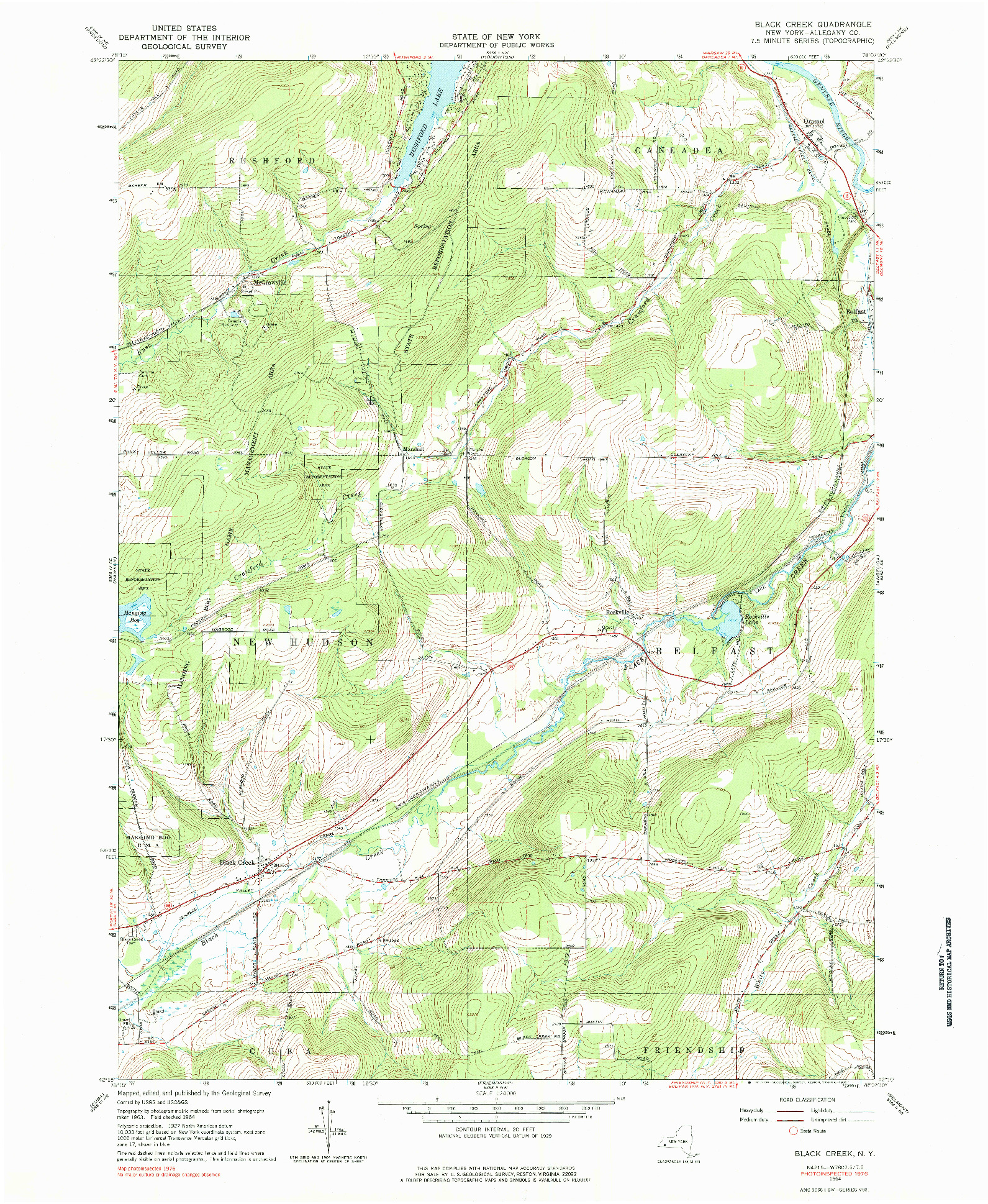 USGS 1:24000-SCALE QUADRANGLE FOR BLACK CREEK, NY 1964