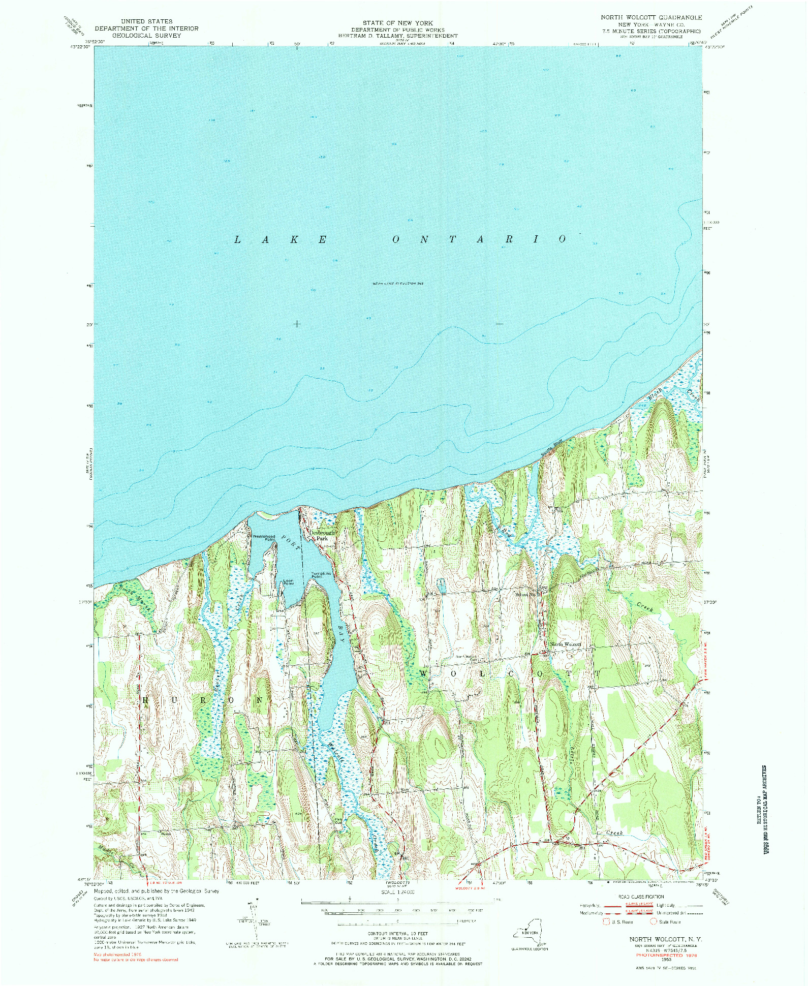 USGS 1:24000-SCALE QUADRANGLE FOR NORTH WOLCOTT, NY 1953