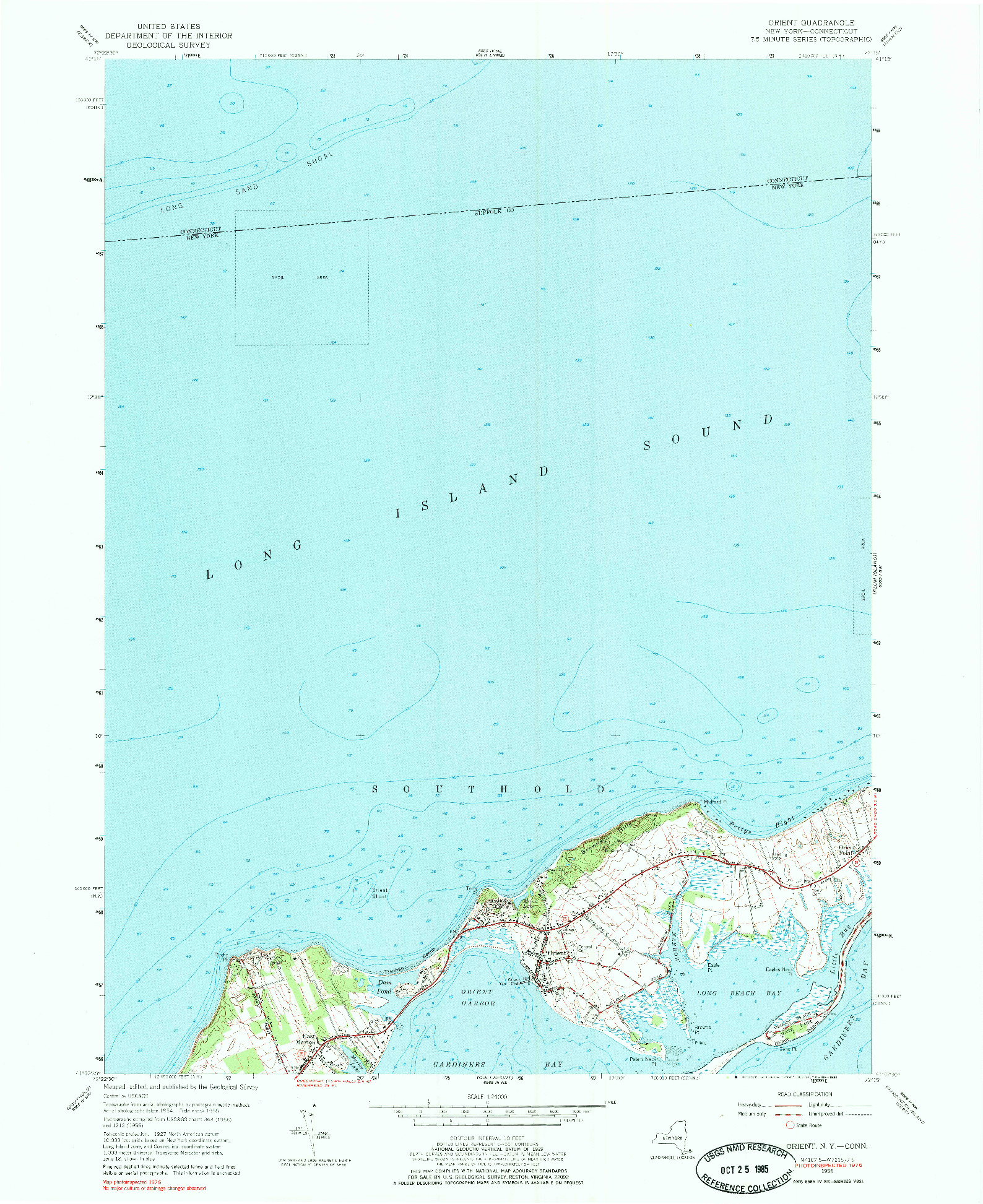 USGS 1:24000-SCALE QUADRANGLE FOR ORIENT, NY 1956