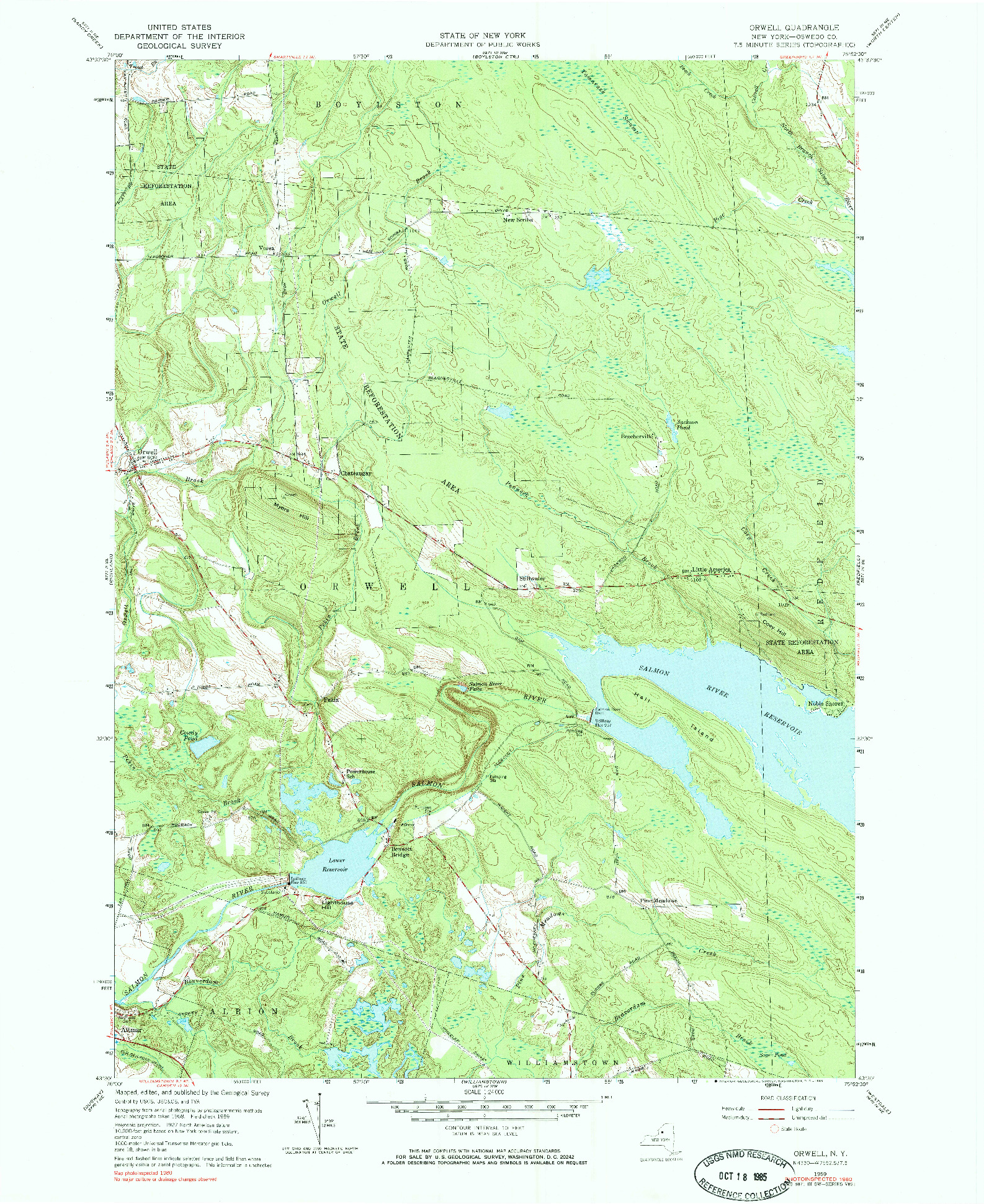 USGS 1:24000-SCALE QUADRANGLE FOR ORWELL, NY 1959