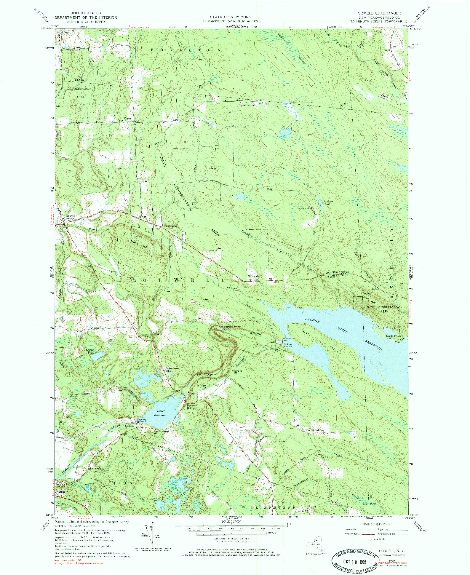 USGS 1:24000-SCALE QUADRANGLE FOR ORWELL, NY 1959