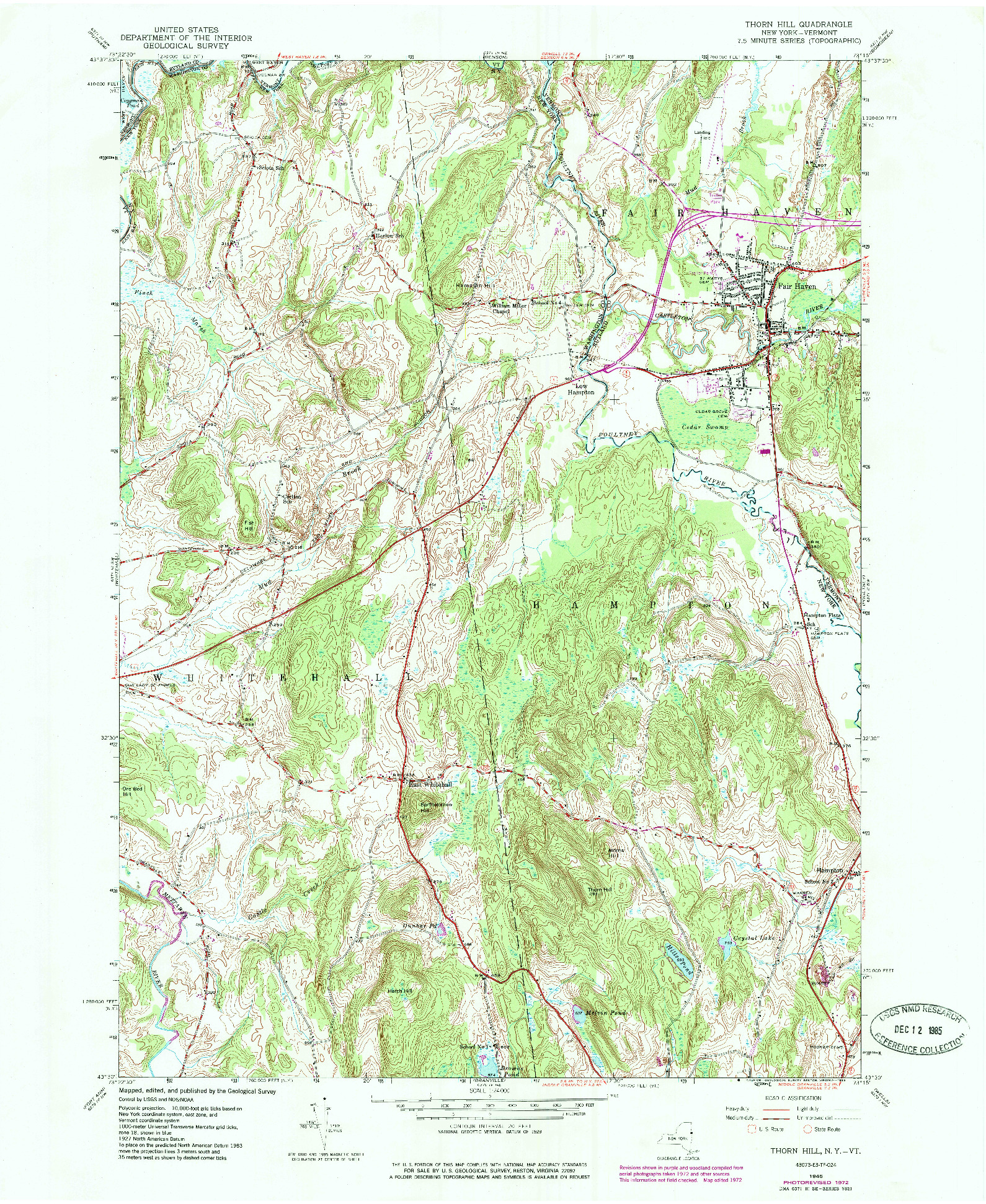 USGS 1:24000-SCALE QUADRANGLE FOR THORN HILL, NY 1946