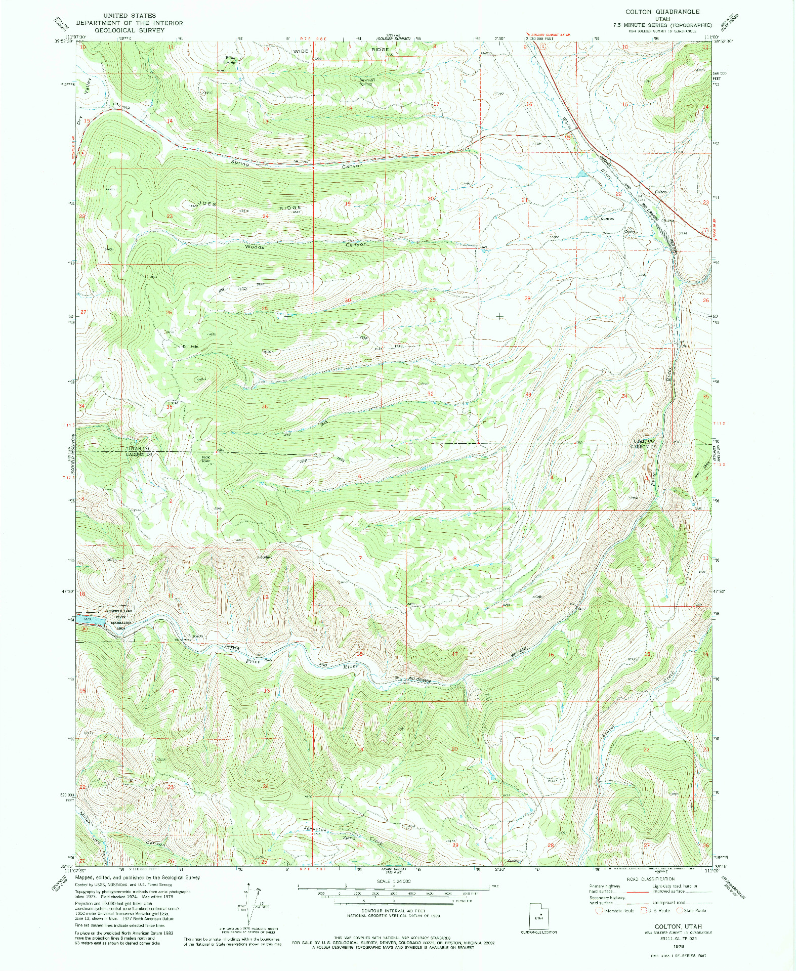 USGS 1:24000-SCALE QUADRANGLE FOR COLTON, UT 1979