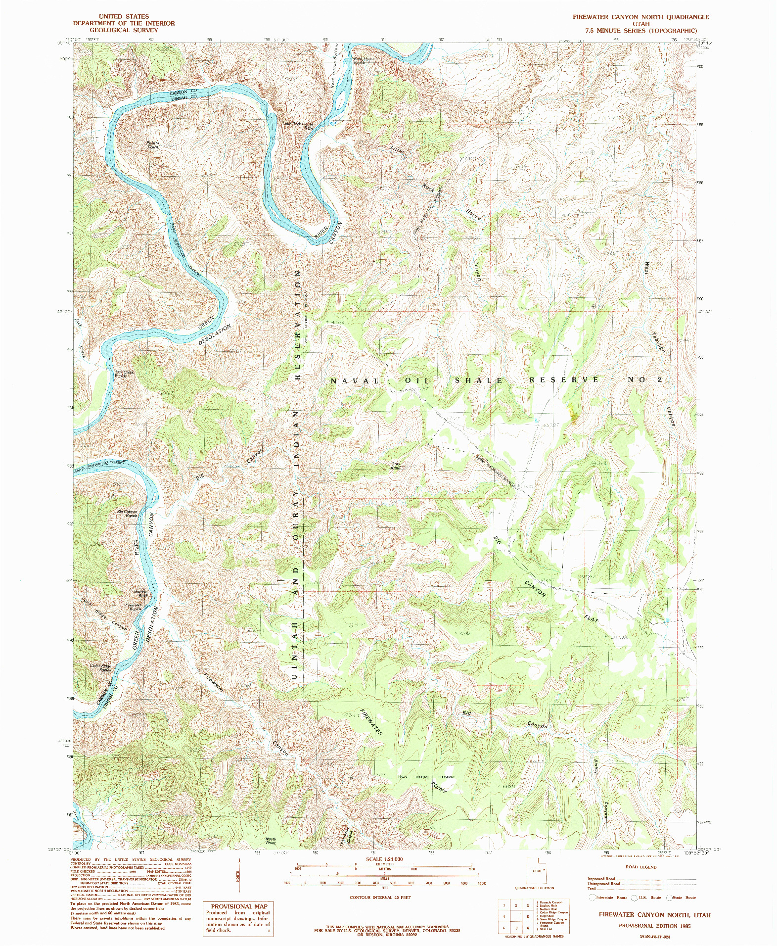 USGS 1:24000-SCALE QUADRANGLE FOR FIREWATER CANYON NORTH, UT 1985