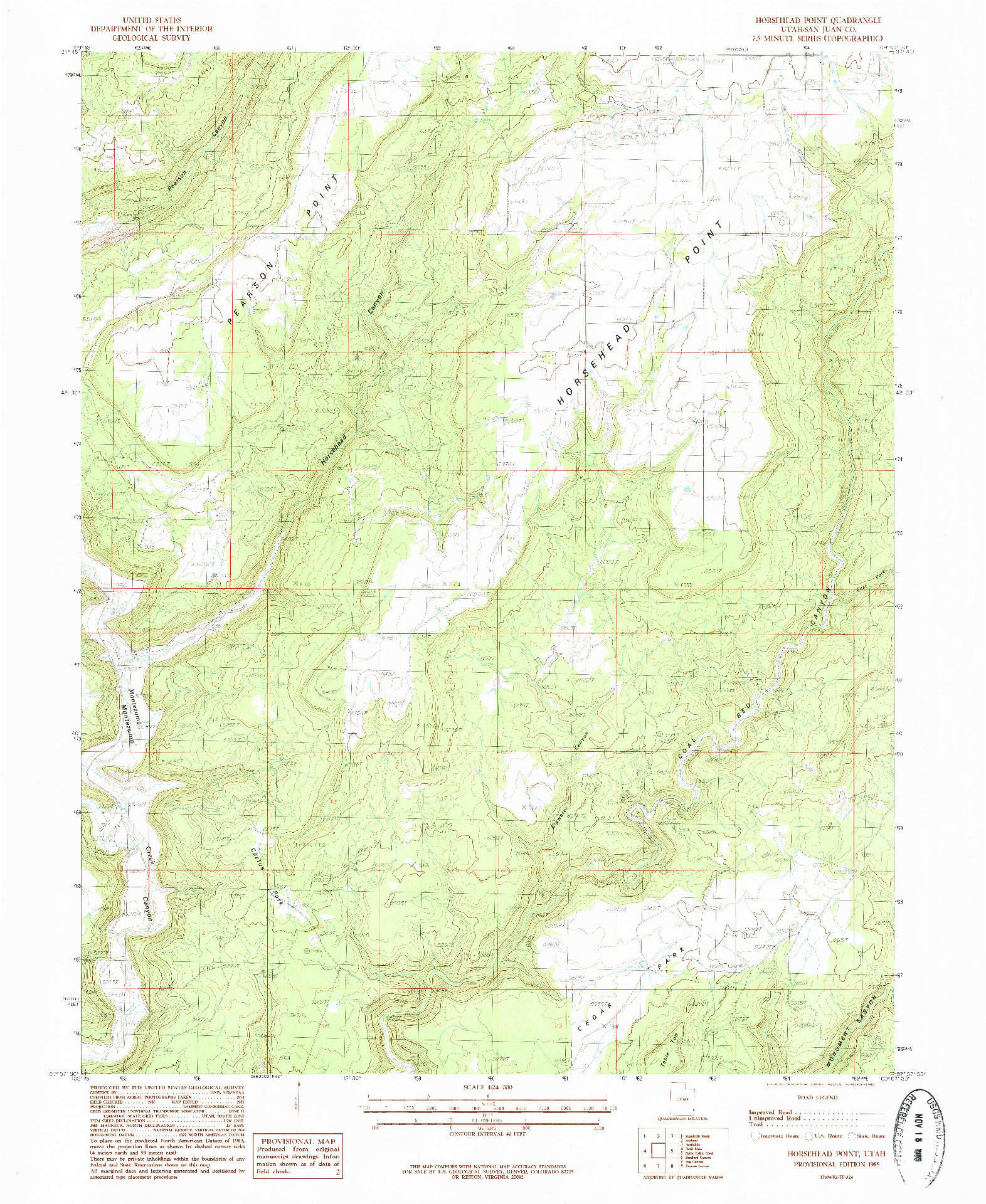 USGS 1:24000-SCALE QUADRANGLE FOR HORSEHEAD POINT, UT 1985