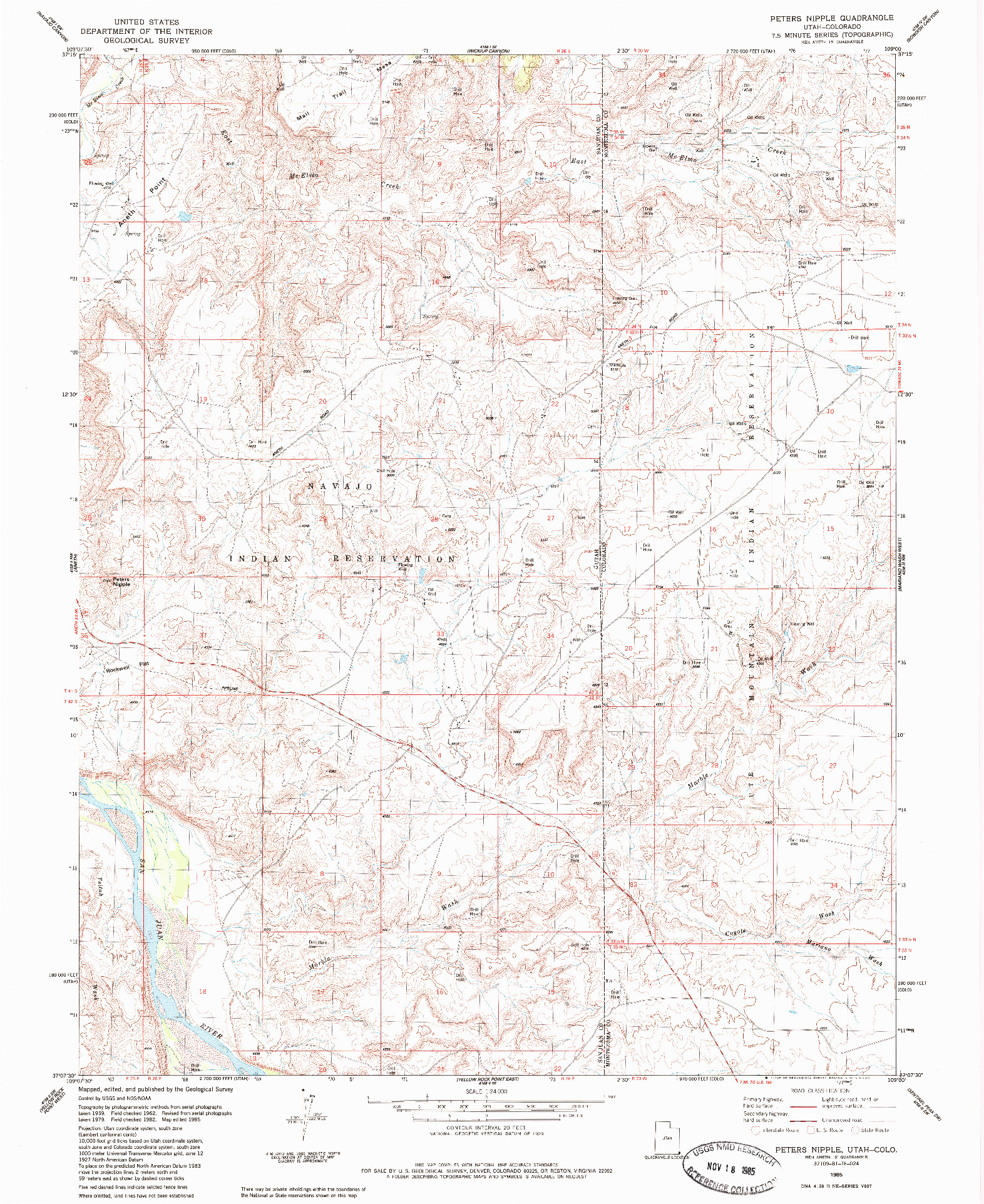 USGS 1:24000-SCALE QUADRANGLE FOR PETERS NIPPLE, UT 1985