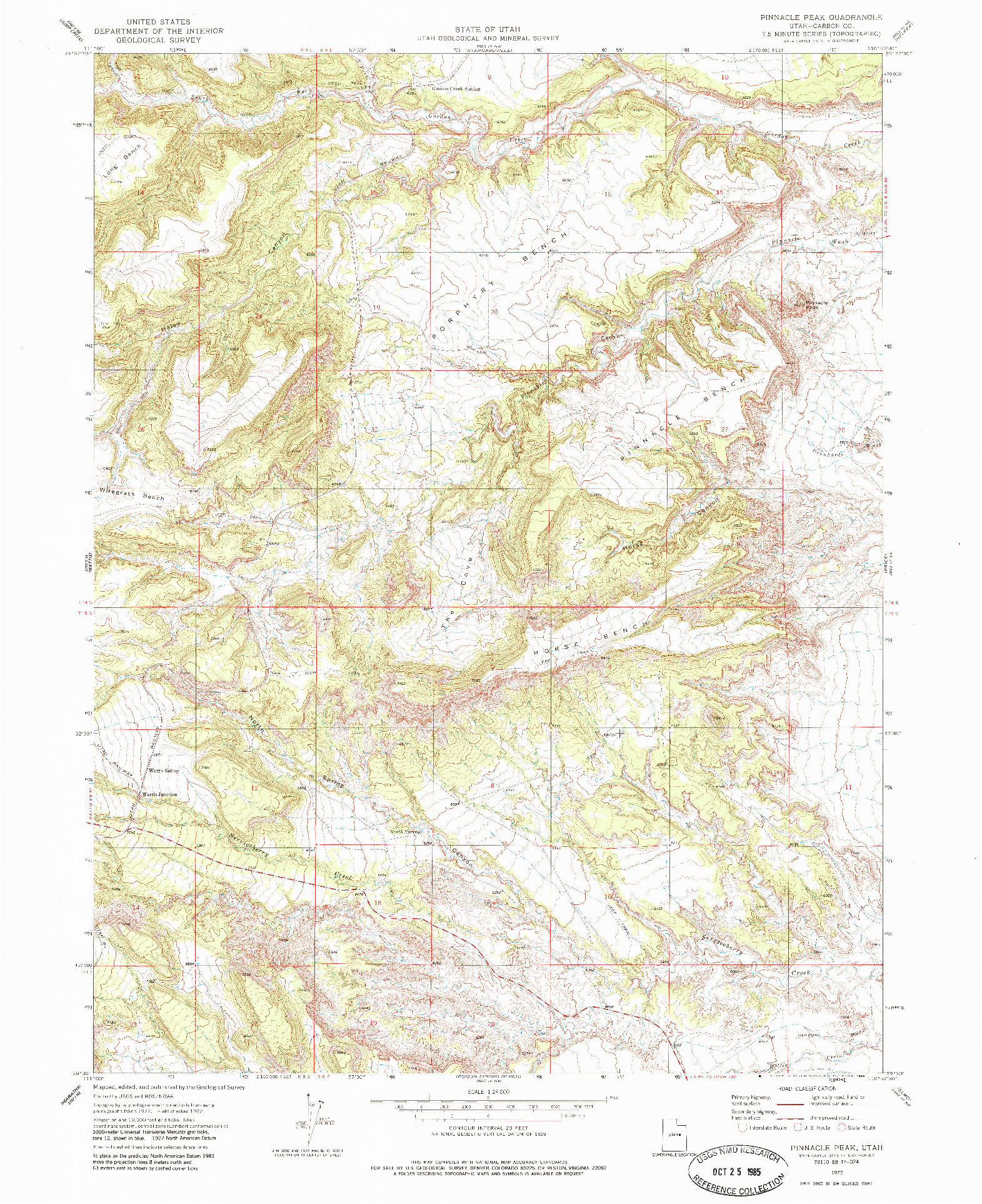 USGS 1:24000-SCALE QUADRANGLE FOR PINNACLE PEAK, UT 1972