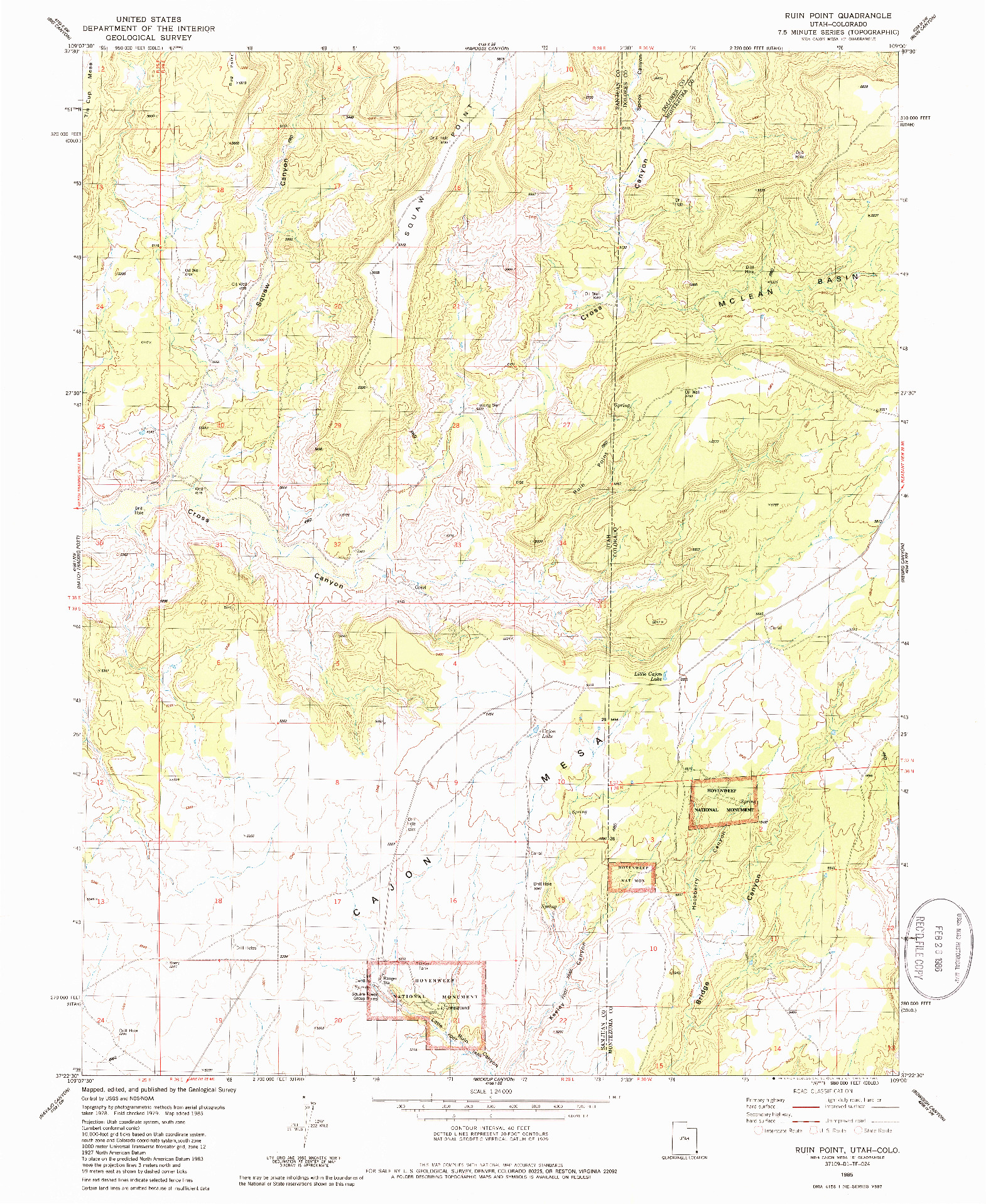 USGS 1:24000-SCALE QUADRANGLE FOR RUIN POINT, UT 1985
